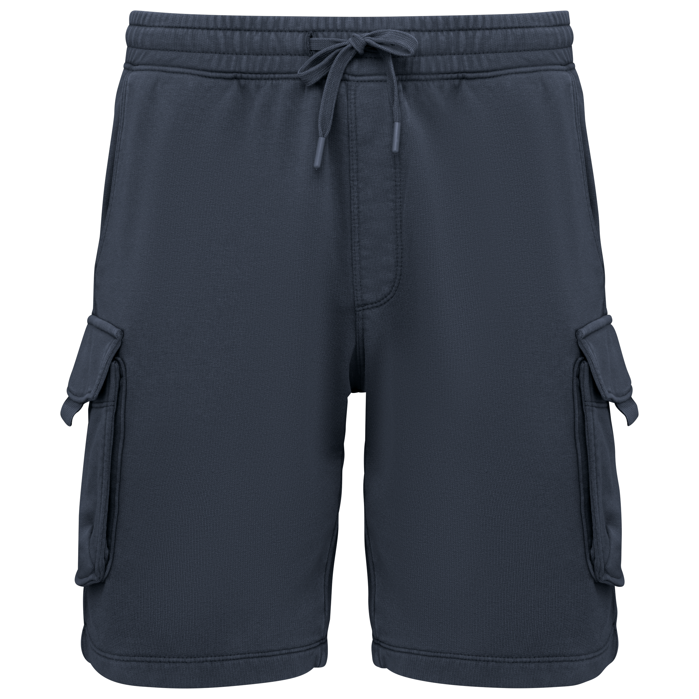Native Spirit Men's French Terry washed effect cargo shorts in navy, style NS717