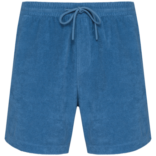 Native Spirit Men's Terry Towel shorts in blue, style NS727