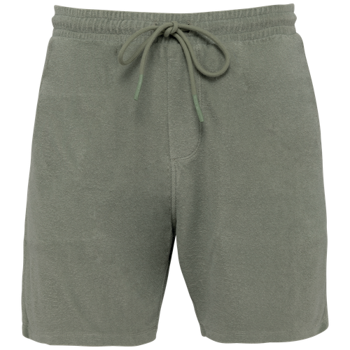 Native Spirit Men's Terry Towel shorts in green, style NS727