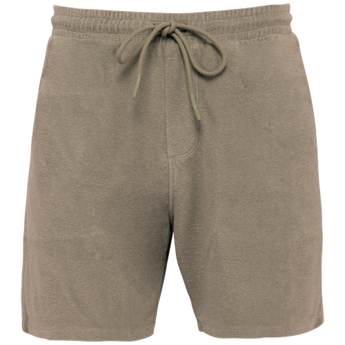 Native Spirit Men's Terry Towel shorts in brown, style NS727