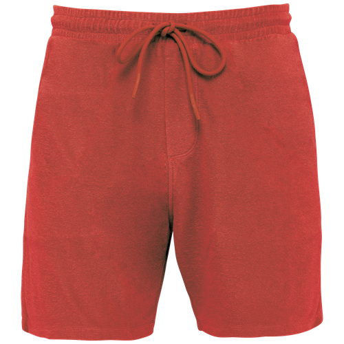 Native Spirit Men's Terry Towel shorts in red, style NS727