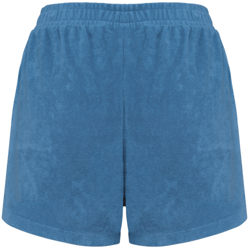 Native Spirit Women's Terry Towel shorts in blue, style NS728