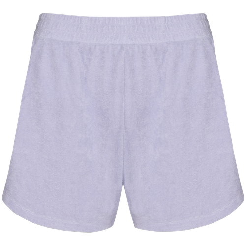 Native Spirit Women's Terry Towel shorts in purple, style NS728