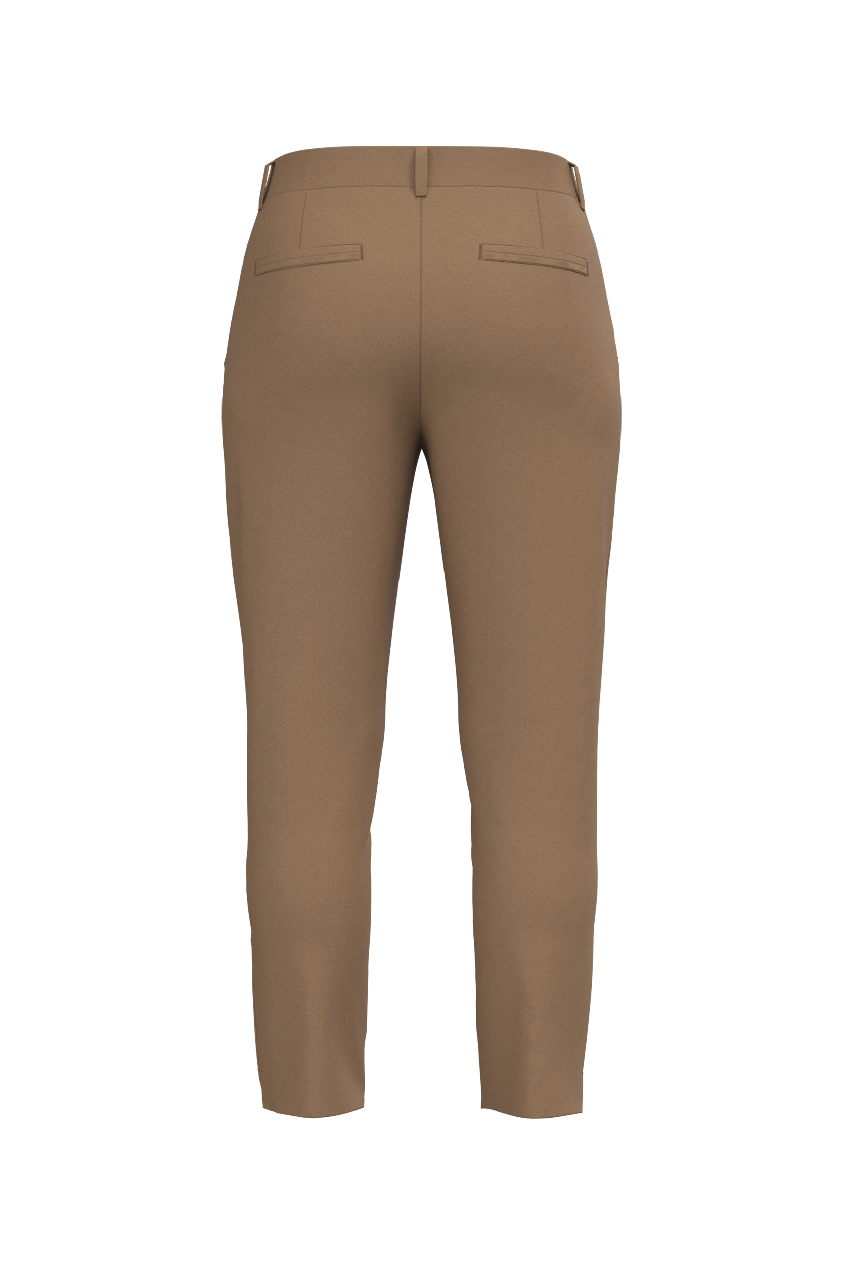 Calças chino 7/8 eco-responsáveis de senhora - Dark camel