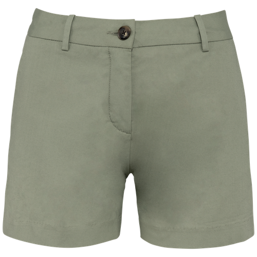 Native Spirit Women's chino bermuda shorts in green, style NS739