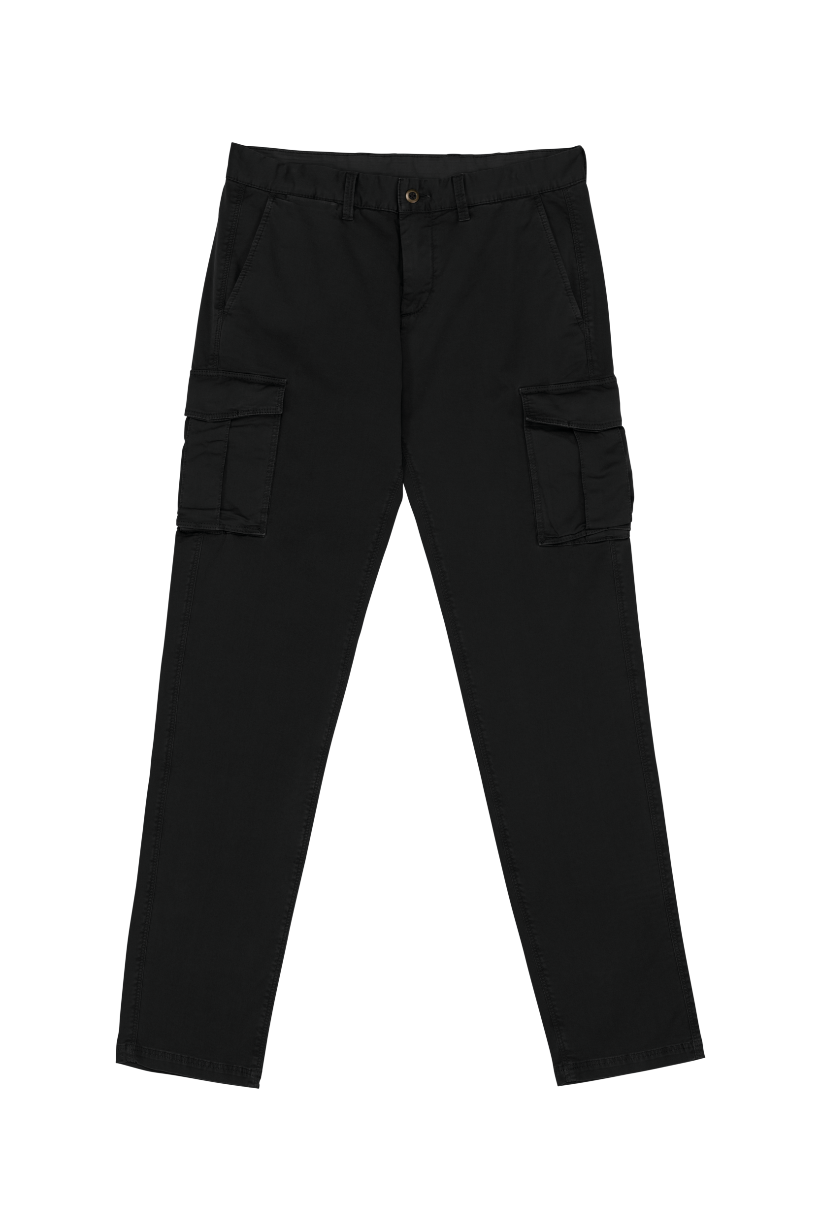 Calças cargo eco-responsáveis com aspecto lavado de homem — Preto Frente