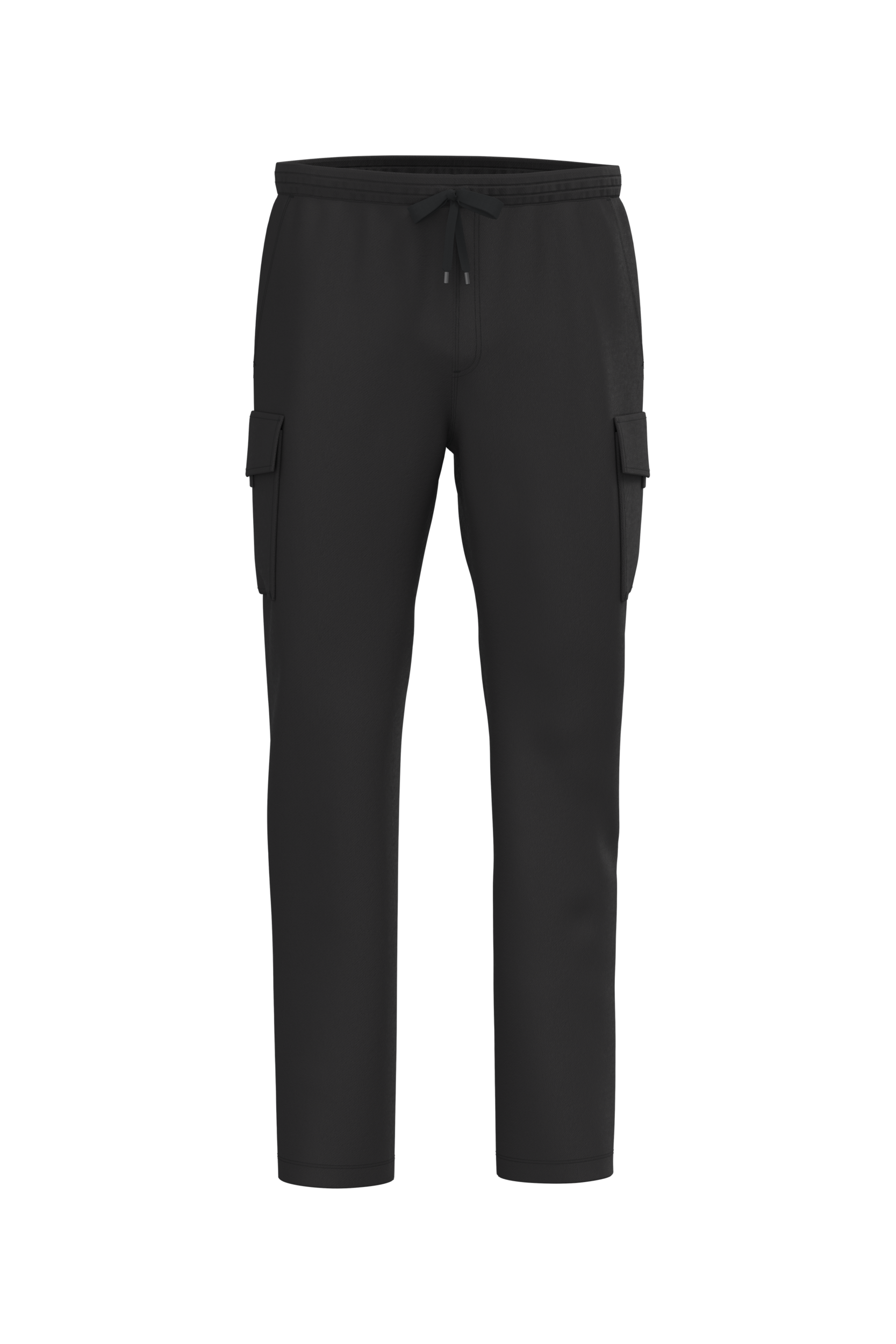 Calças cargo eco-responsáveis com aspecto lavado French Terry de homem — Preto Frente