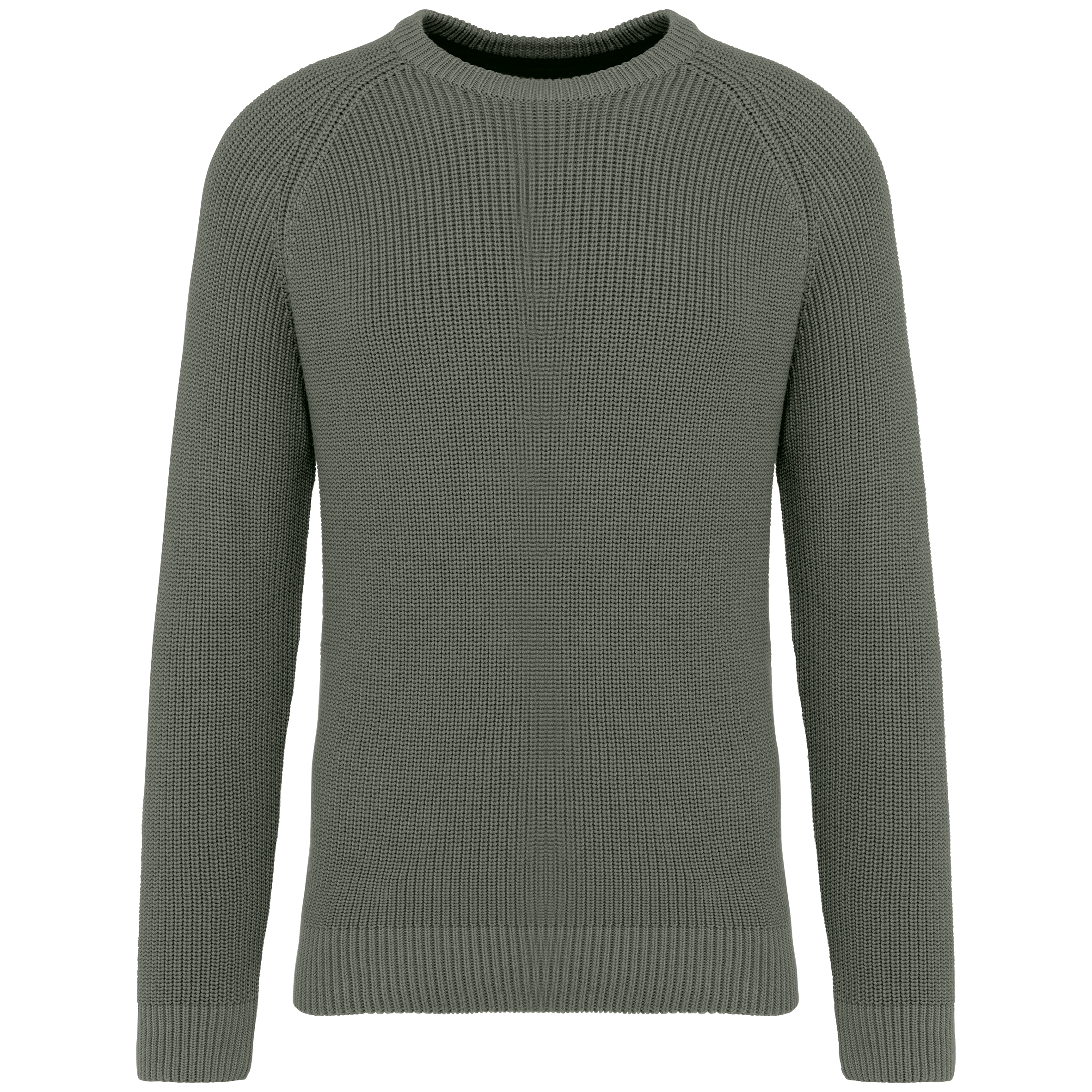 Native Spirit Men's chunky knit jumper in khaki & olive, style NS911