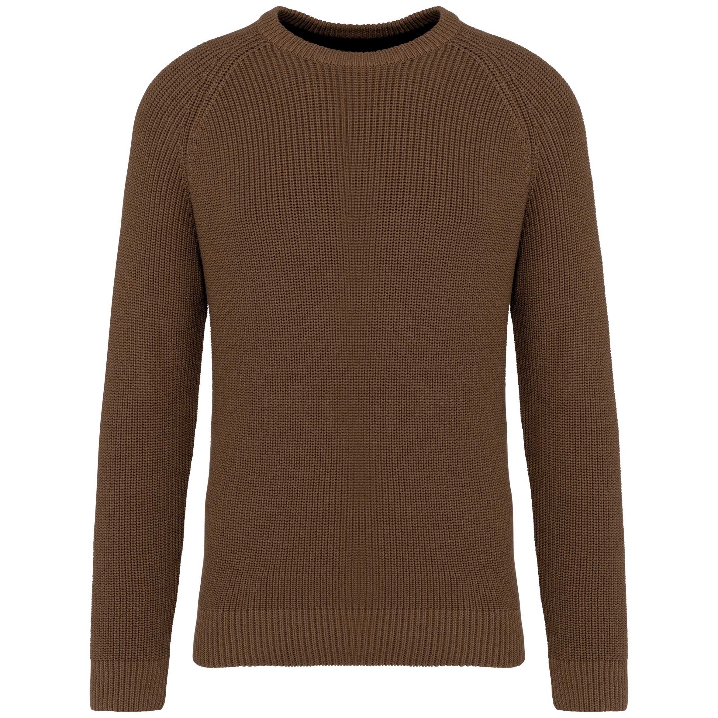 Native Spirit Men's chunky knit jumper in brown, style NS911