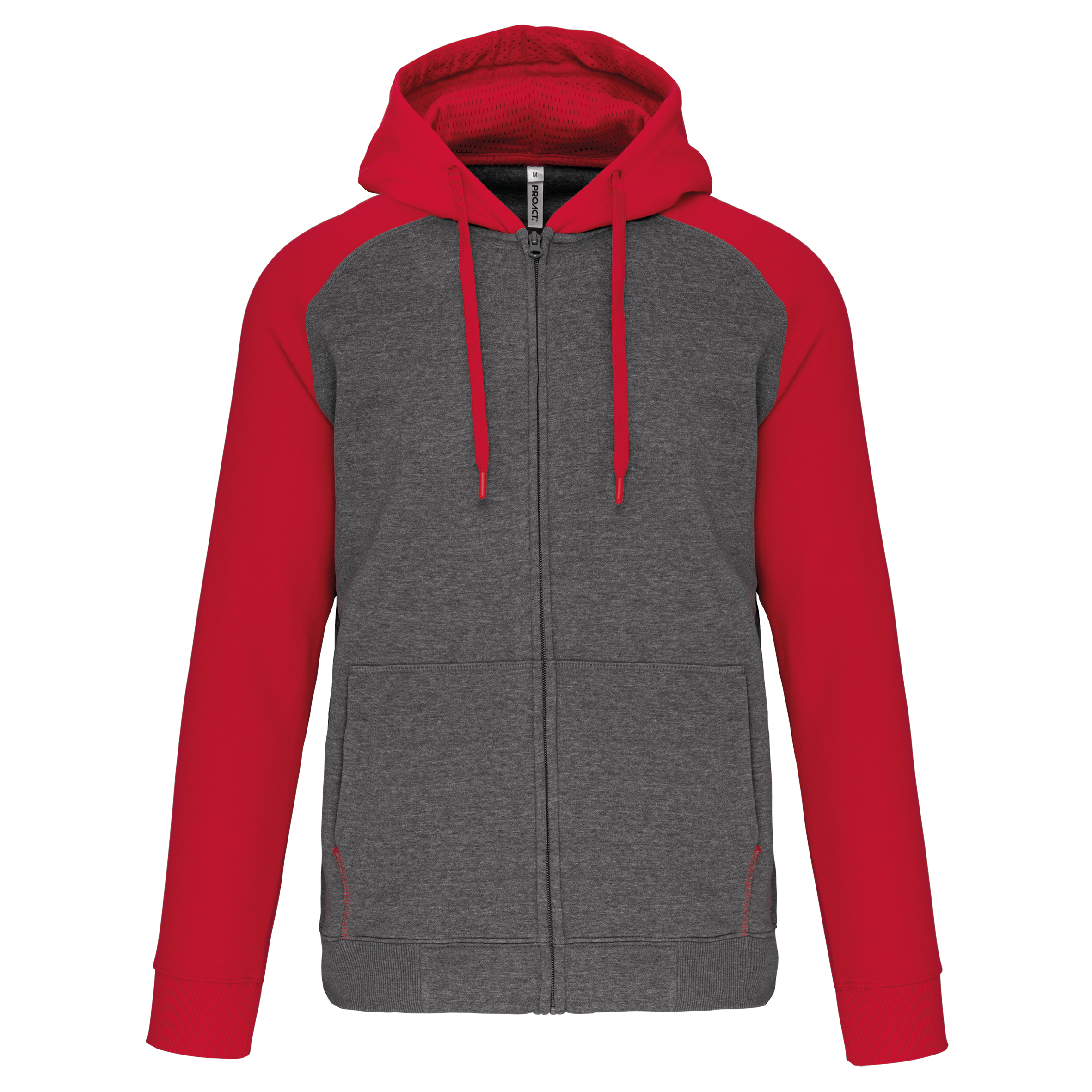Grey Heather / Sporty Red