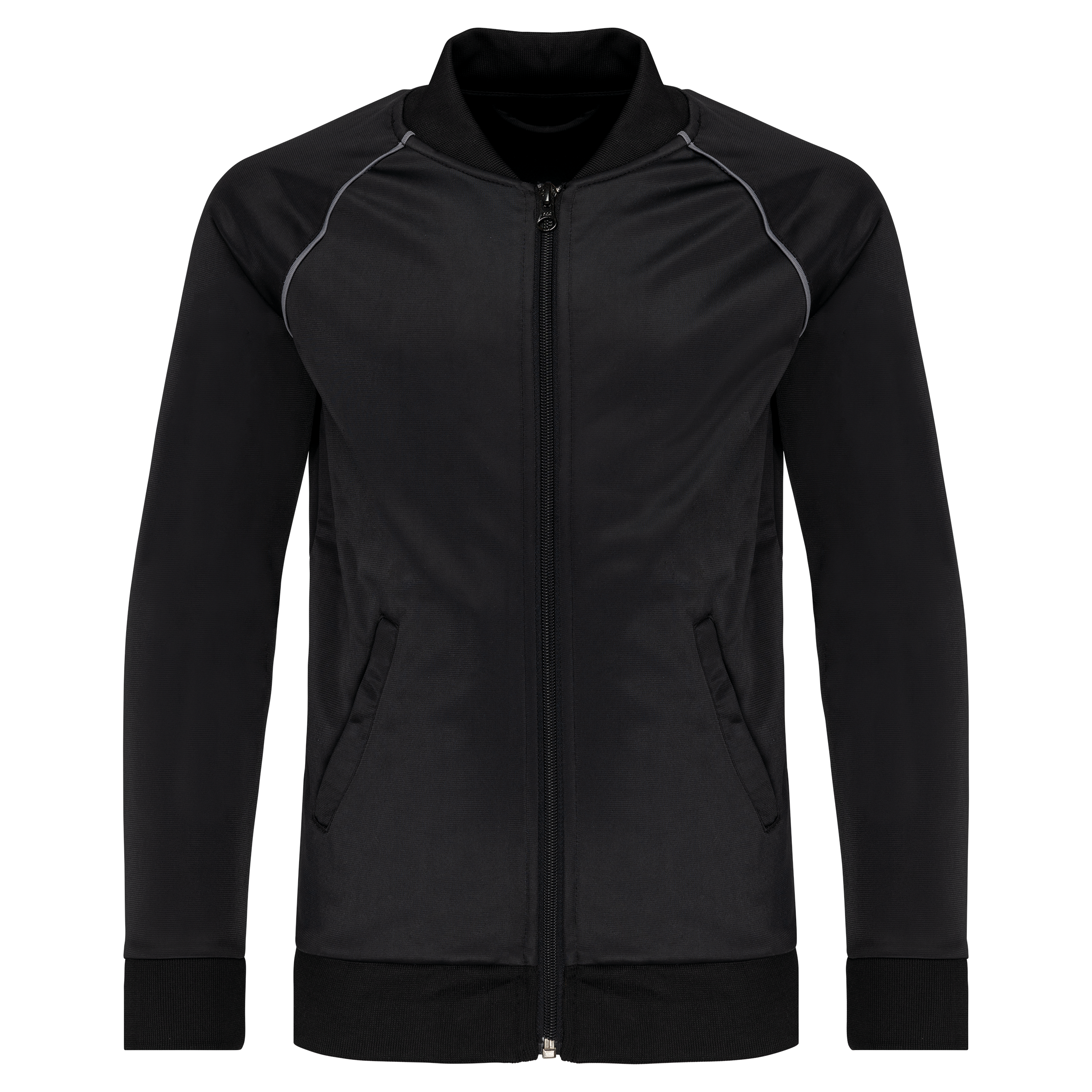 Casaco de fato de treino com risca de criança — Preto Frente