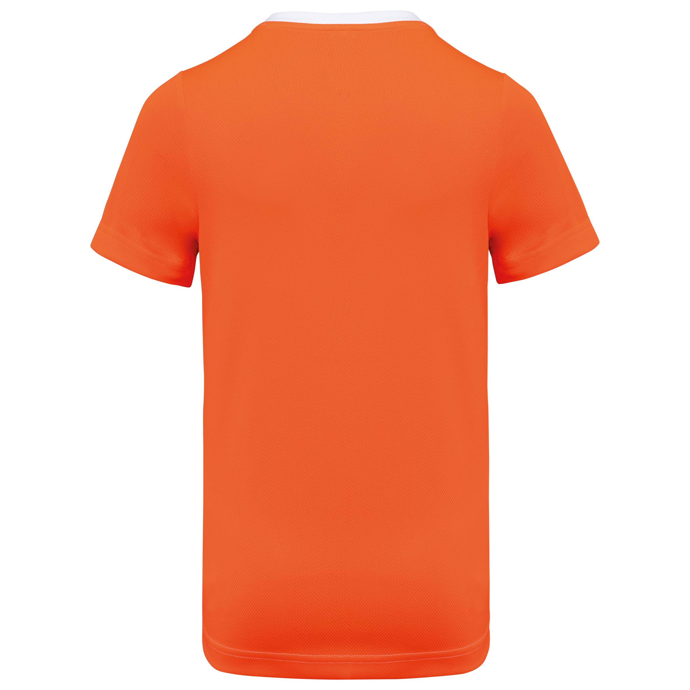 T-shirt de desporto bicolor eco-responsável de homem - White / Fluorescent Orange