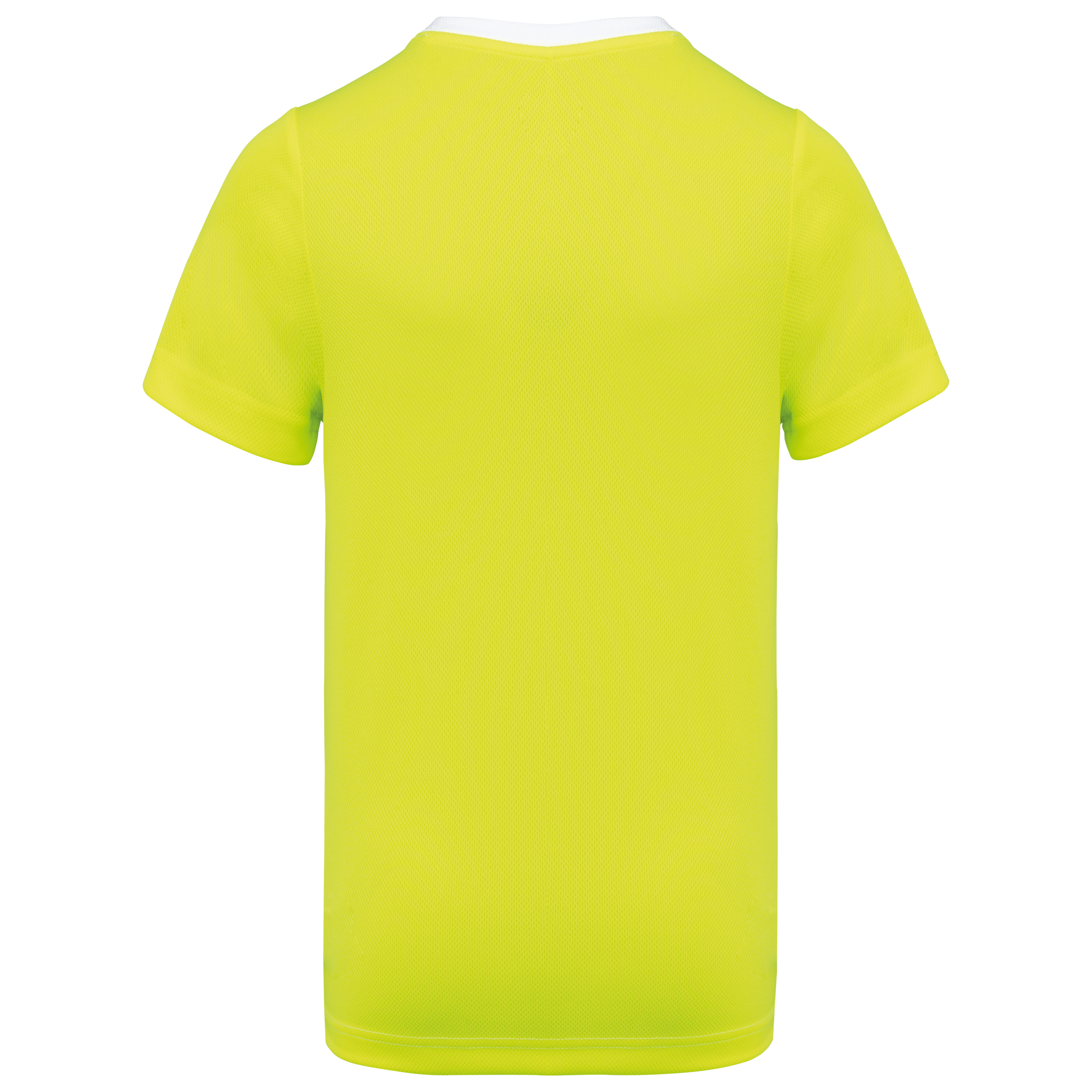 T-shirt de desporto bicolor eco-responsável de homem - White / Fluorescent Yellow