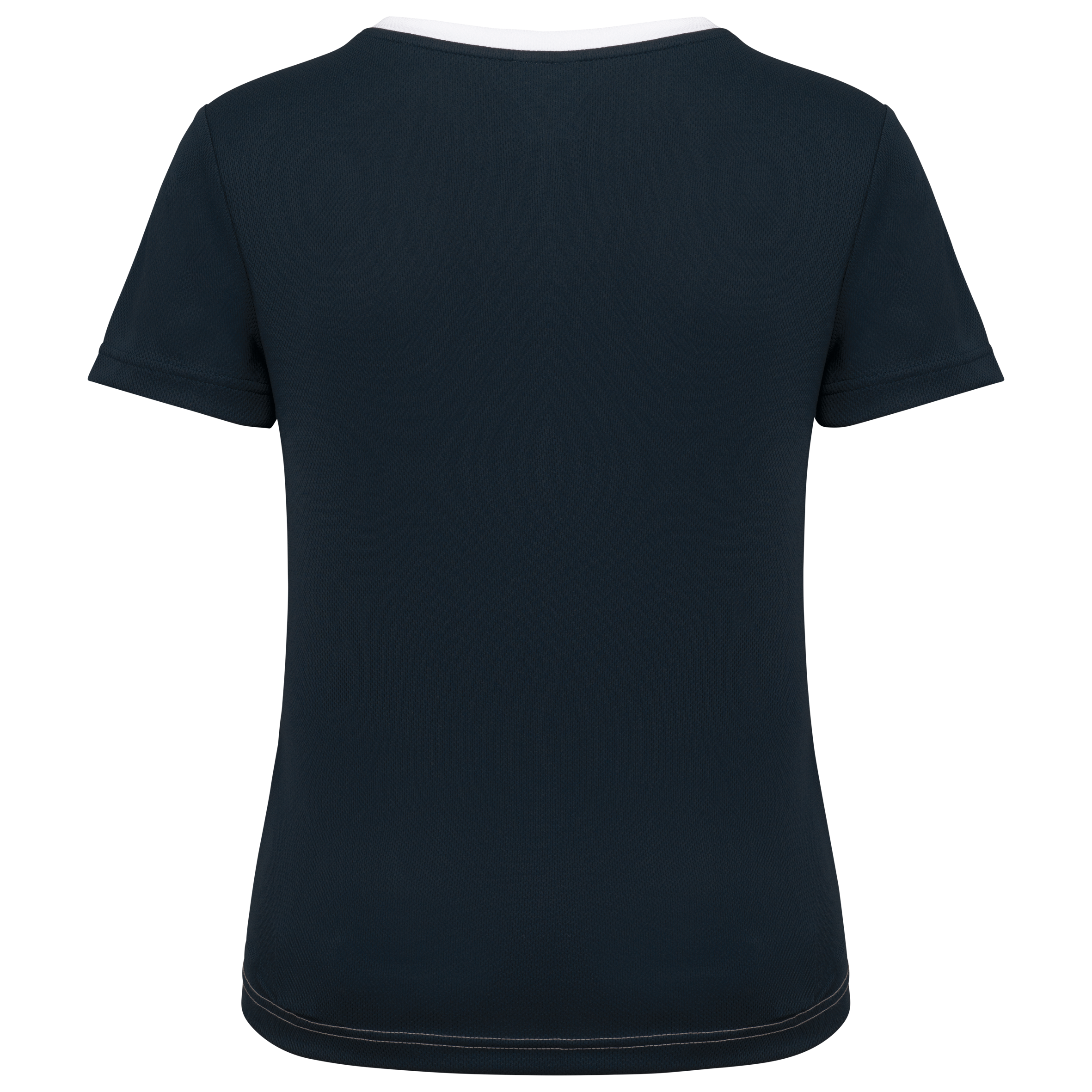 T-shirt de desporto bicolor eco-responsável de senhora - White / Navy