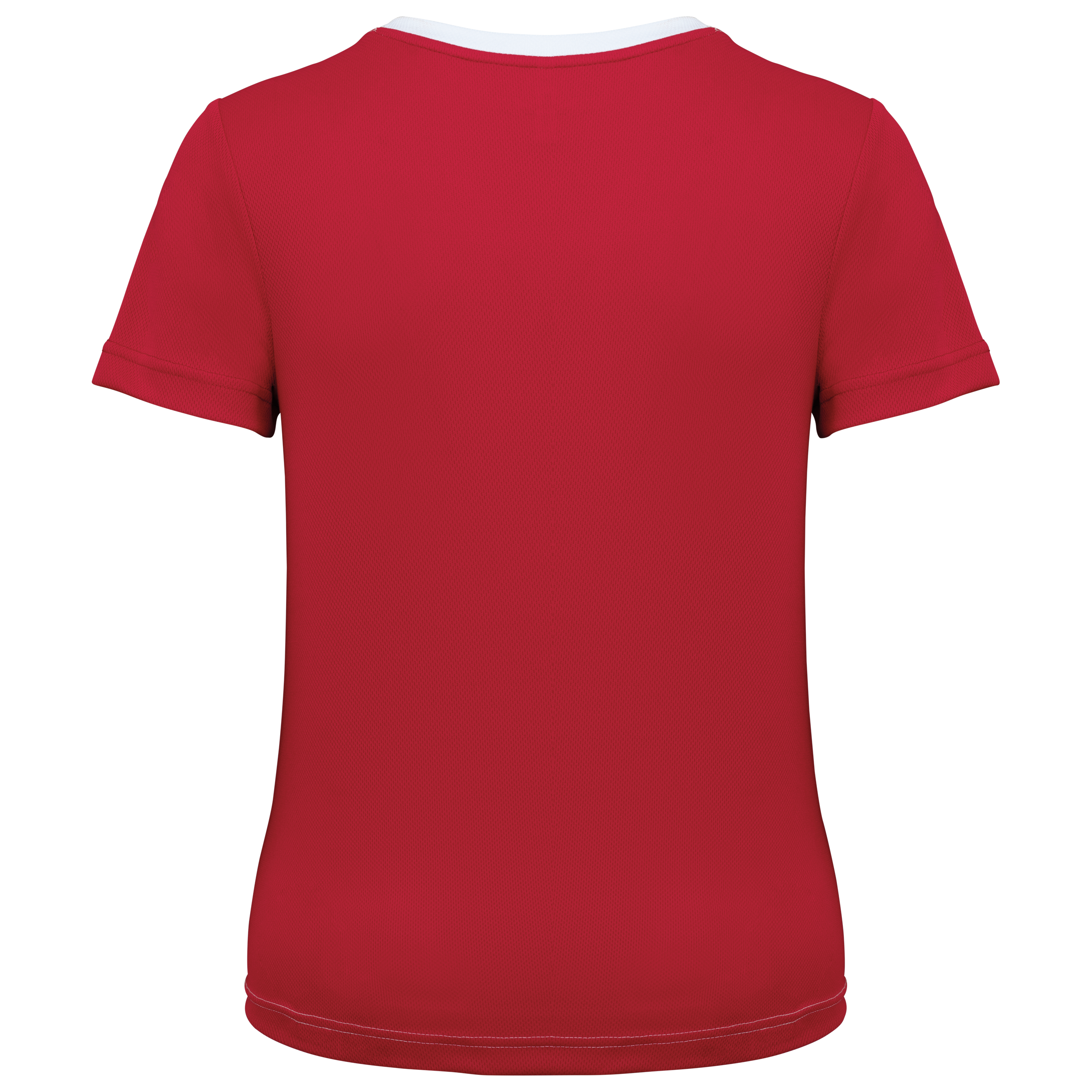 T-shirt de desporto bicolor eco-responsável de senhora - White / Red