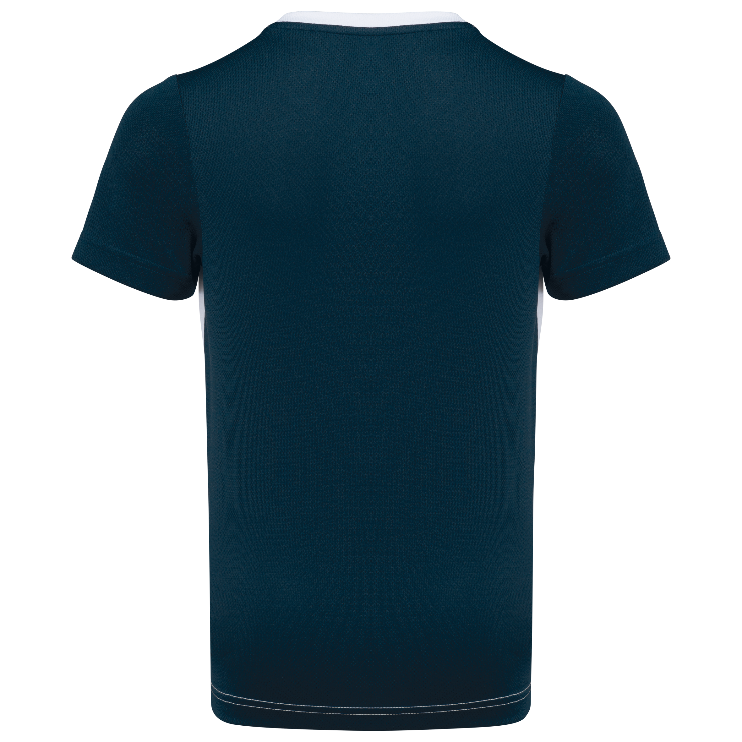 T-shirt de desporto bicolor eco-responsável de criança - White / Navy