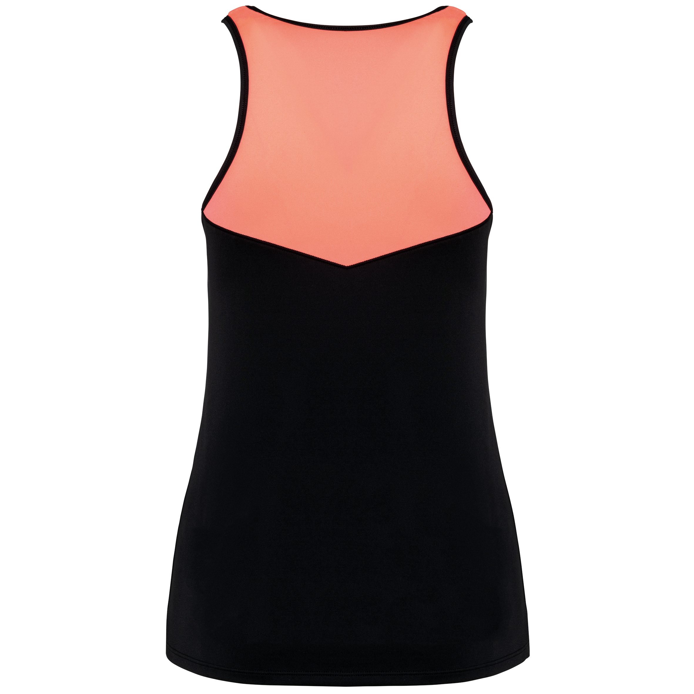 Top de padel bicolor de senhora - Black / Coral