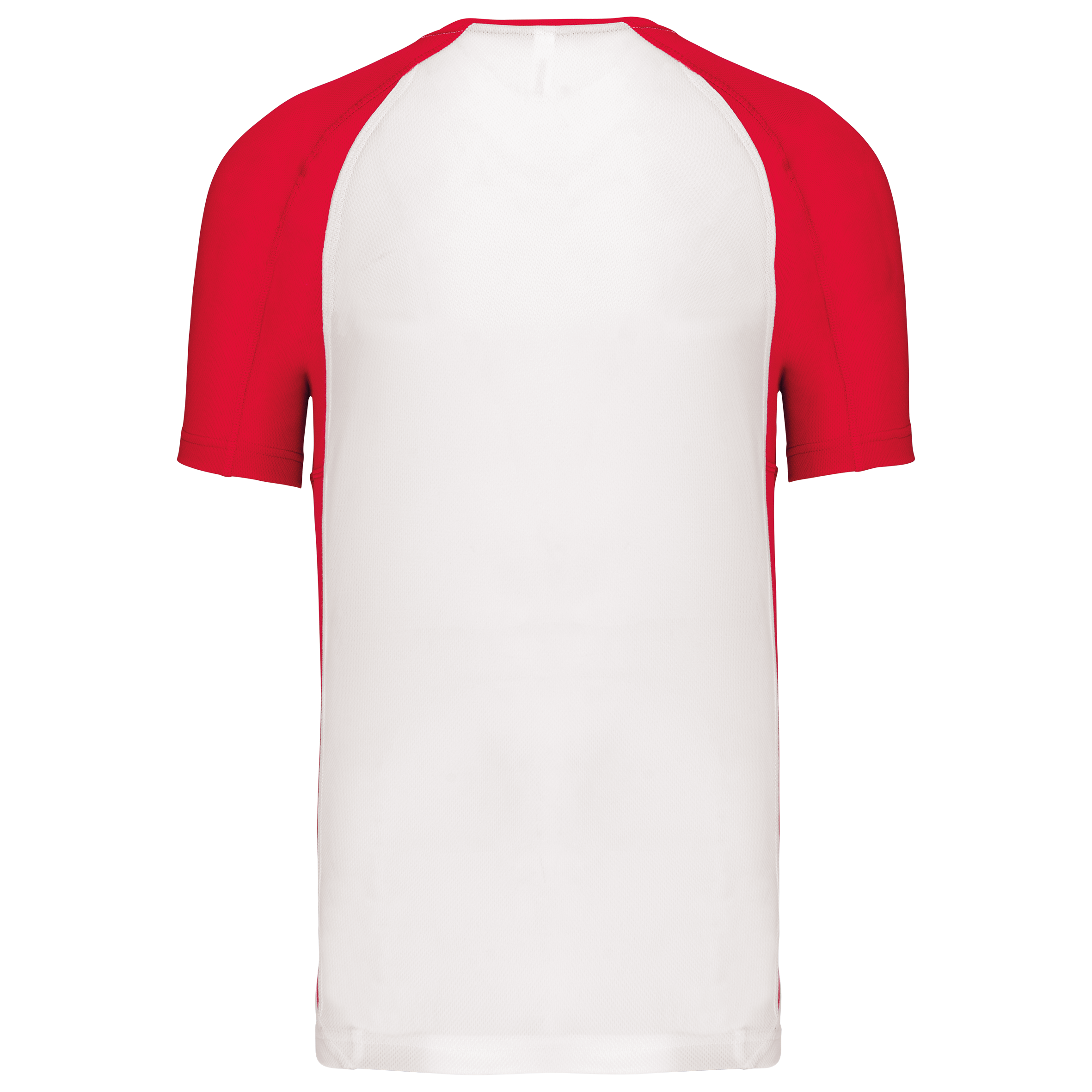 T-shirt de desporto bicolor de manga curta - White / Red