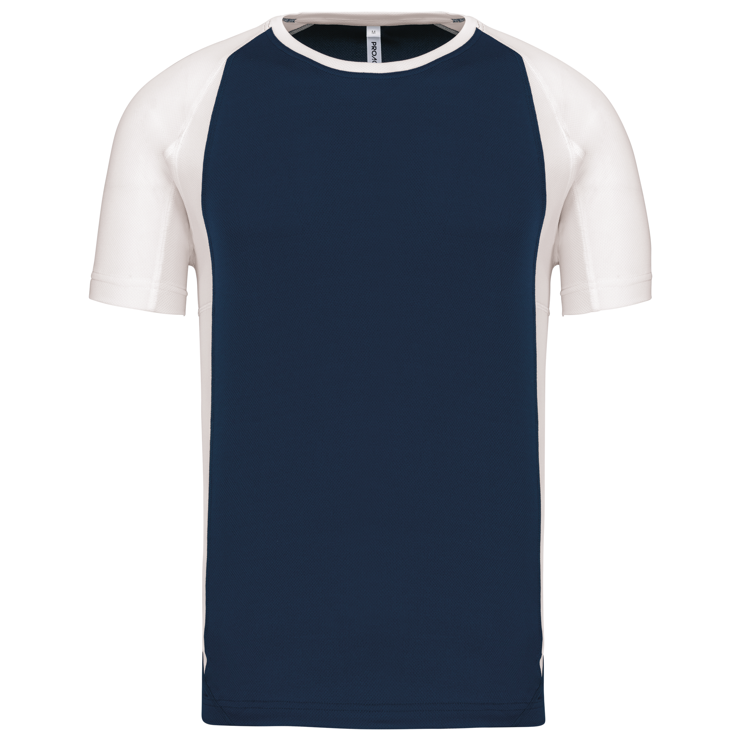 T-shirt de sport bicolore manches courtes unisexe