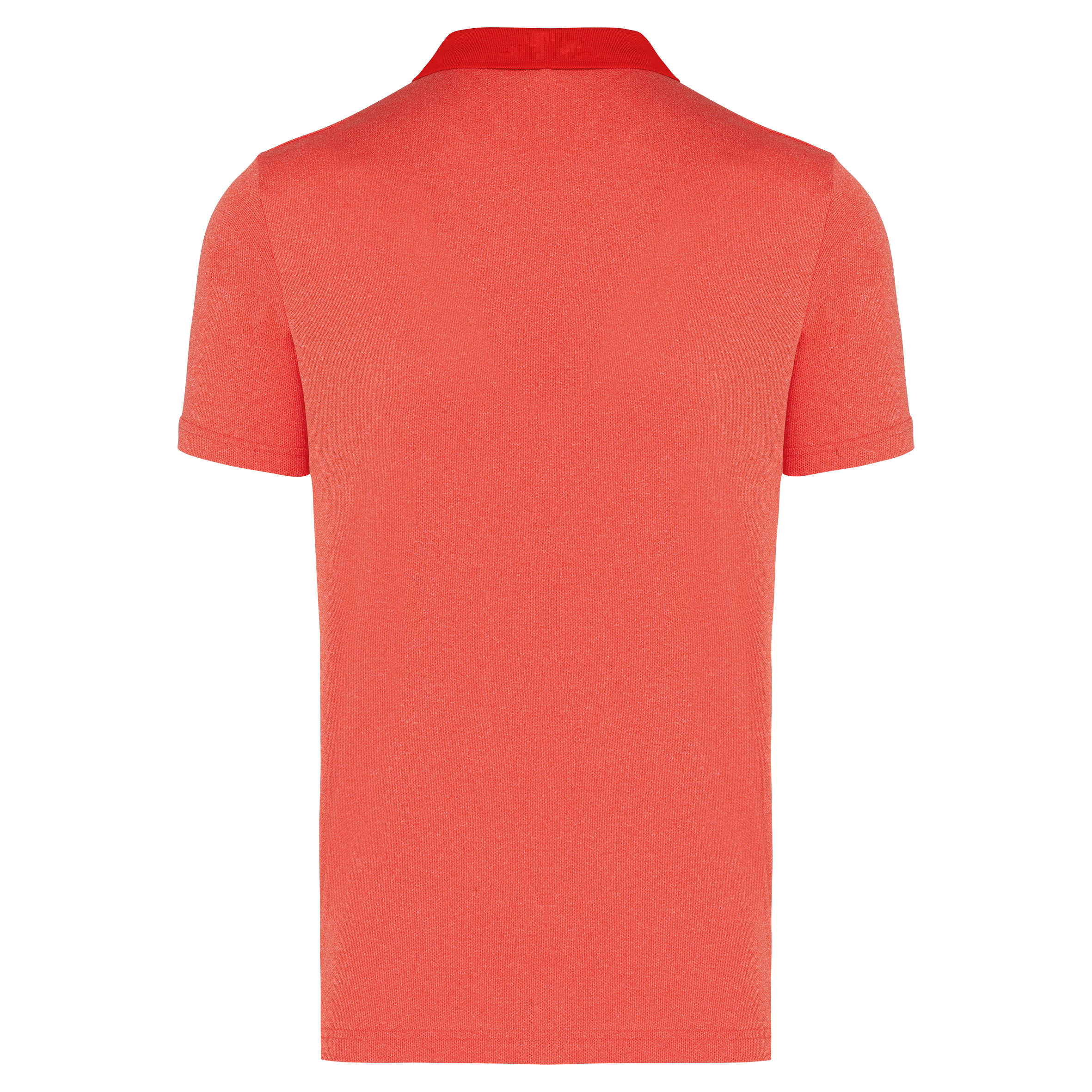 Polo mesclado de manga curta de adulto - Coral Heather