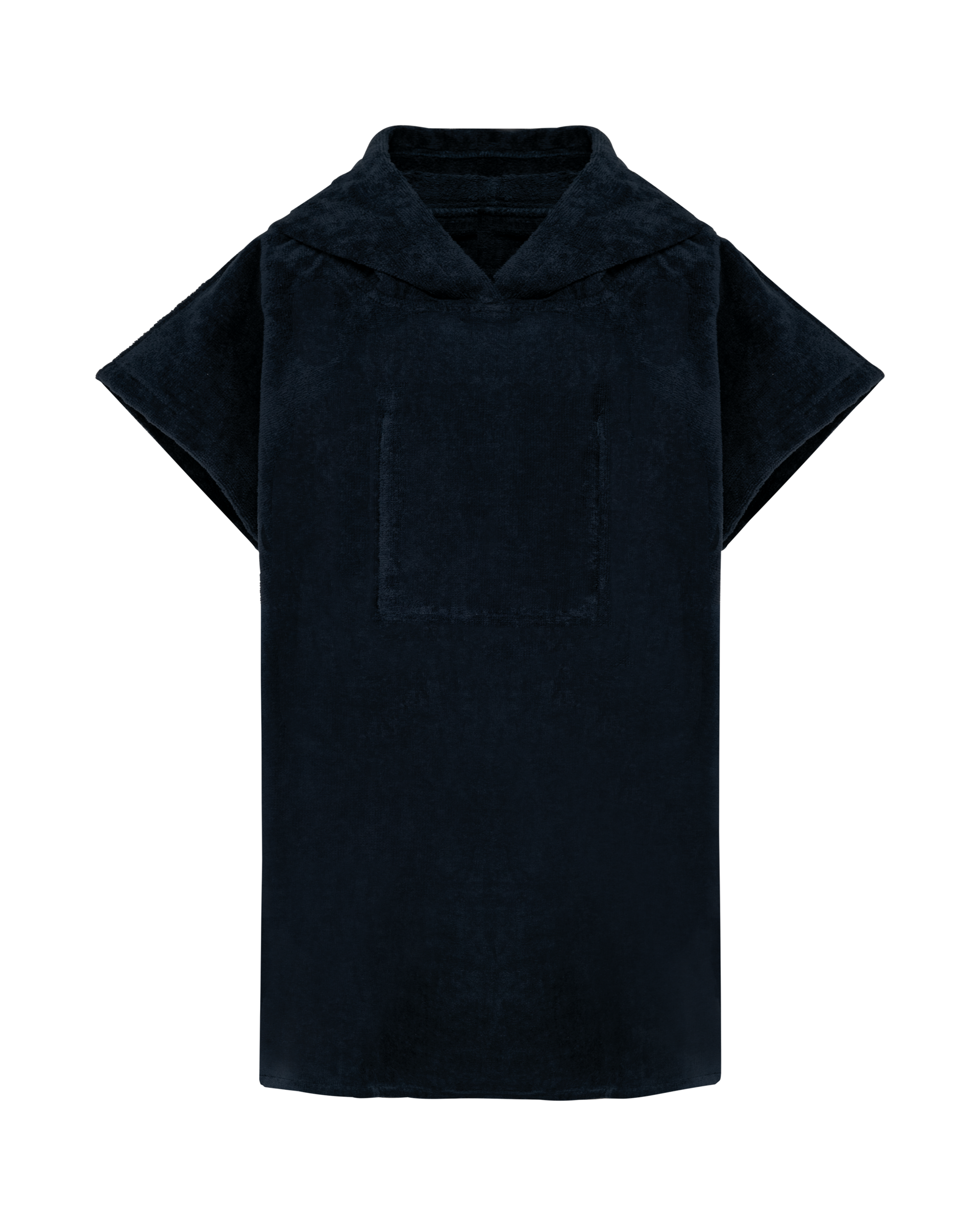 Poncho turco com capuz de criança — Azul Marinho Frente