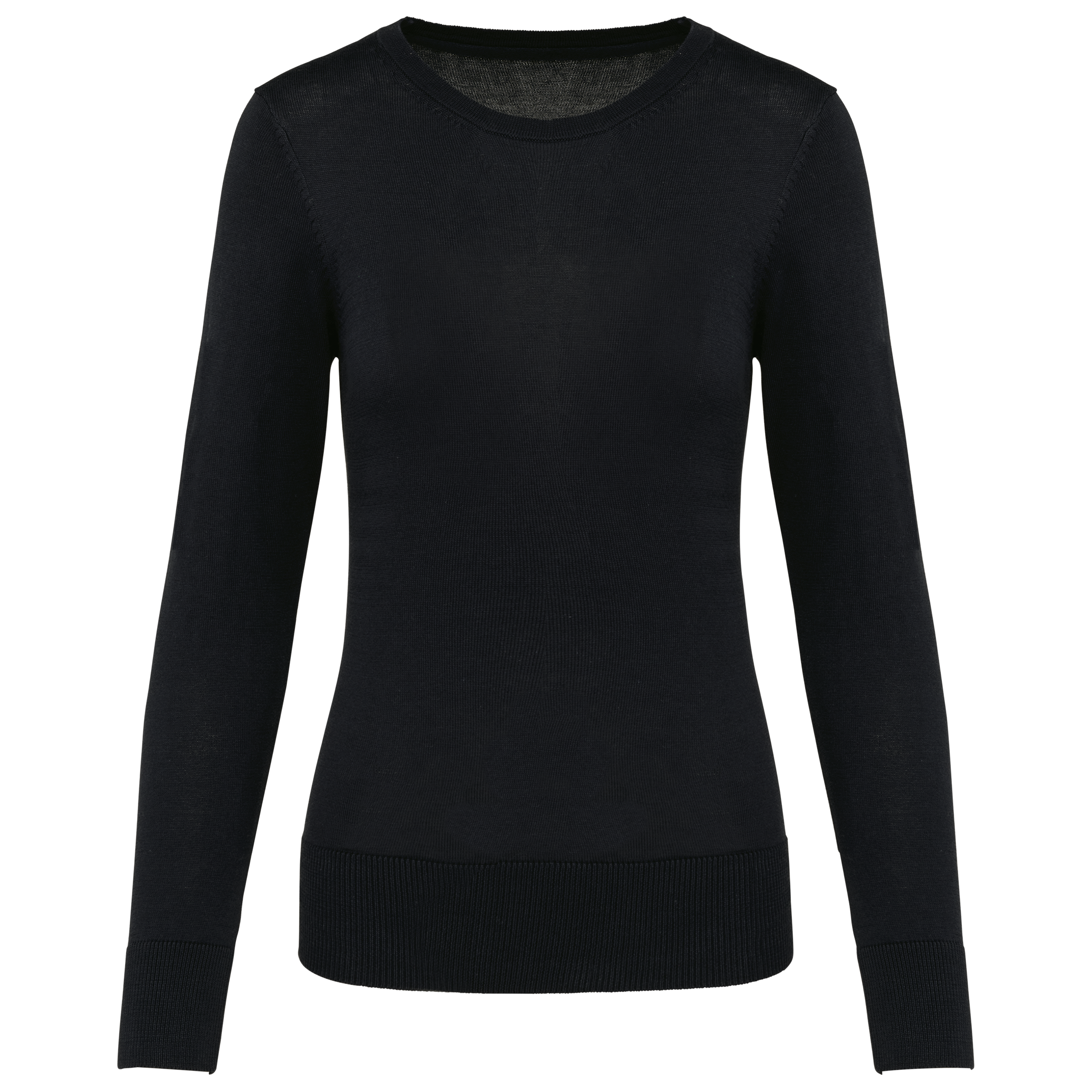 Camisola Supima® com decote redondo de senhora — Preto Frente