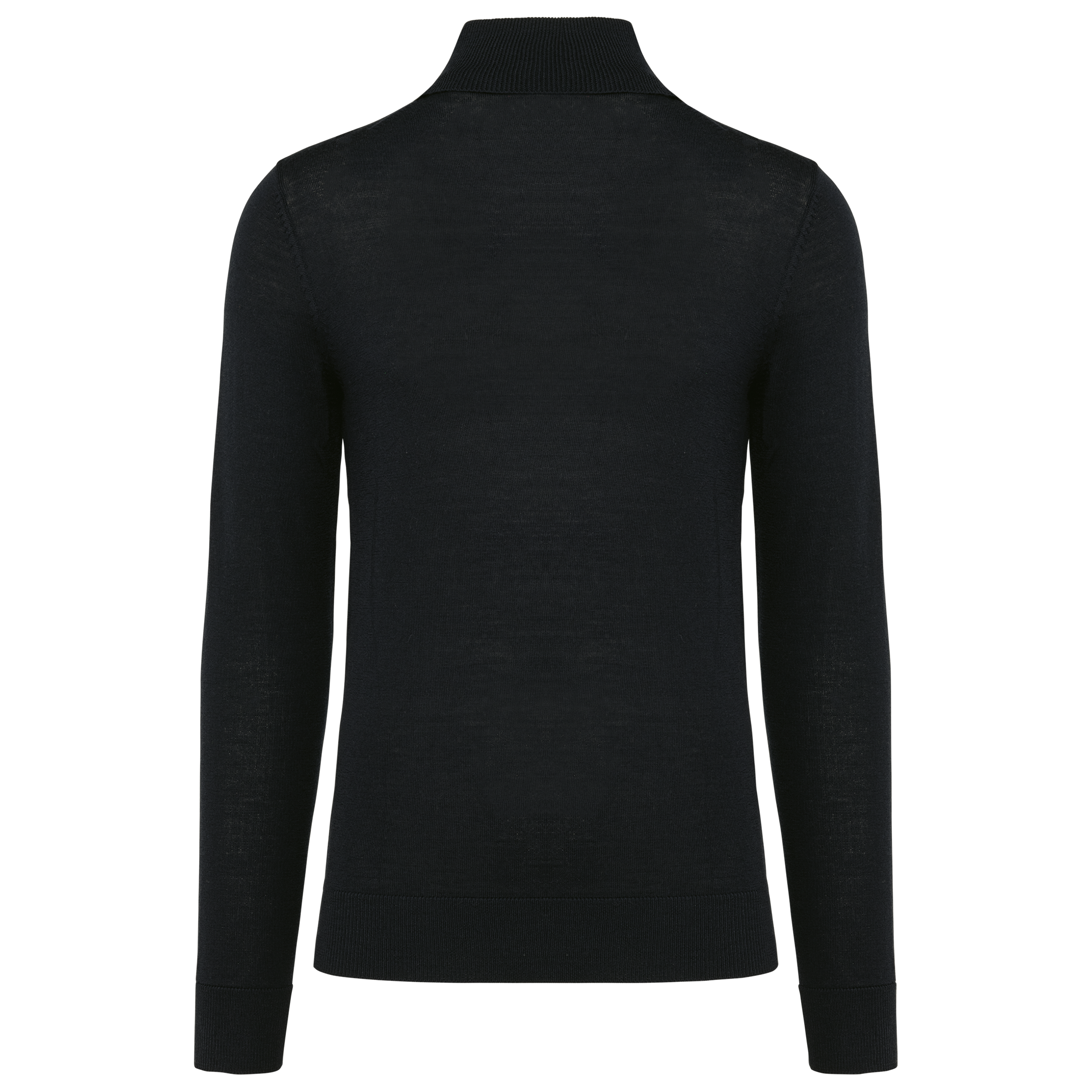 Camisola de gola alta em lã Merino de homem - Black