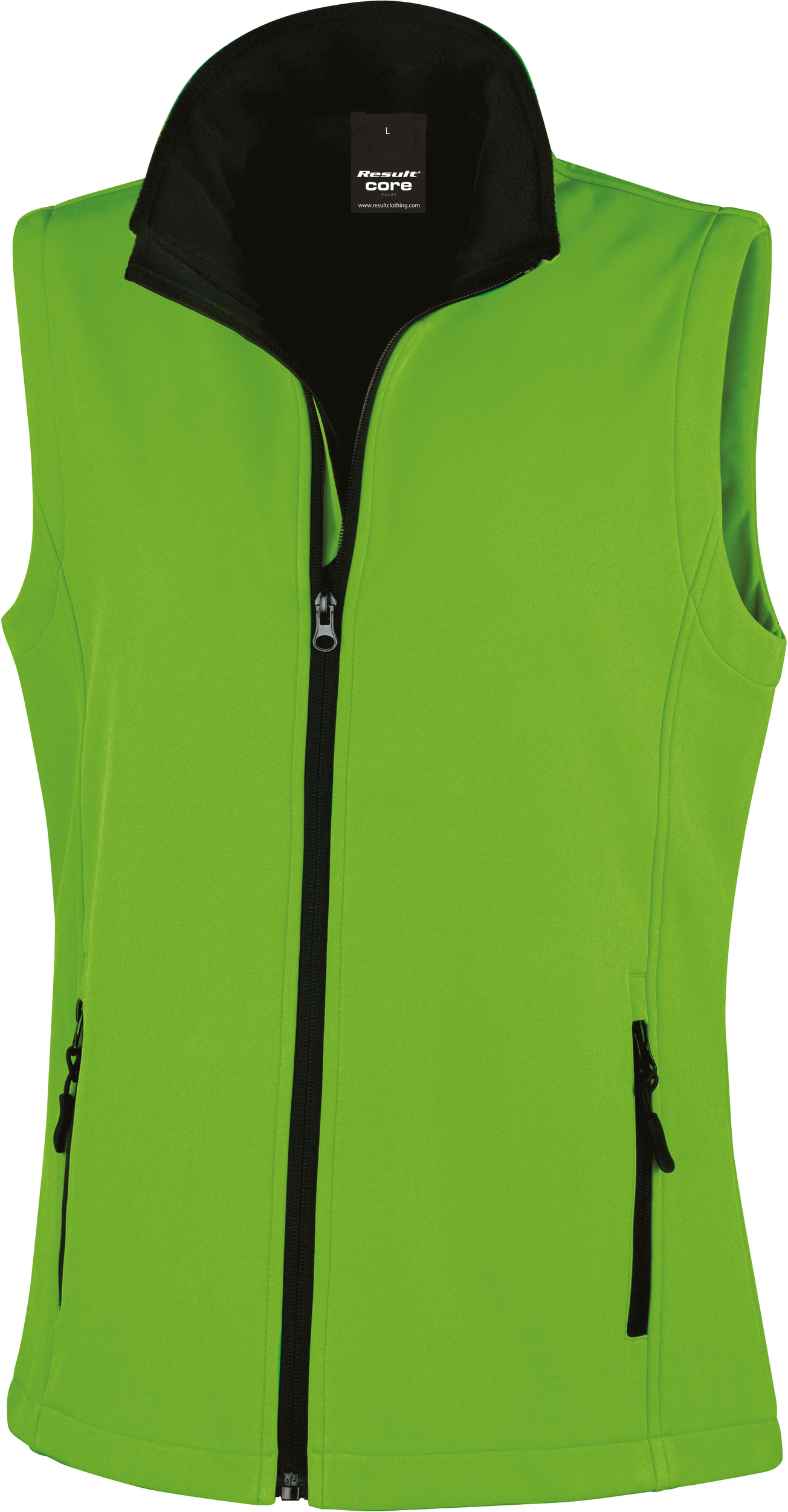 Colete softshell de senhora "printable" - Vivid Green / Black
