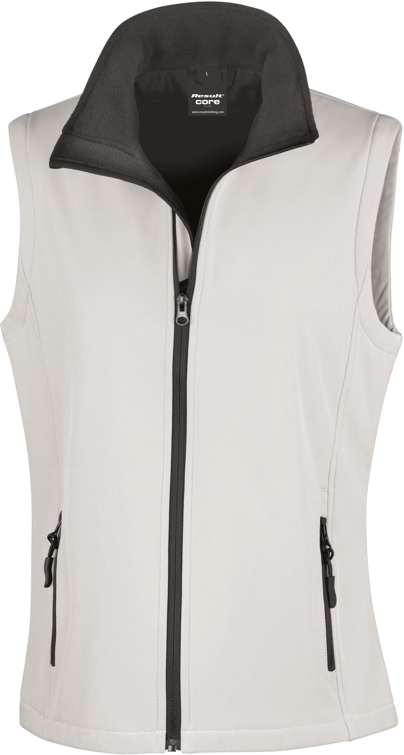 Colete softshell de senhora "printable" - White / Black