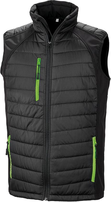 Colete Softshell acolchoado Black Compass - Black / Lime