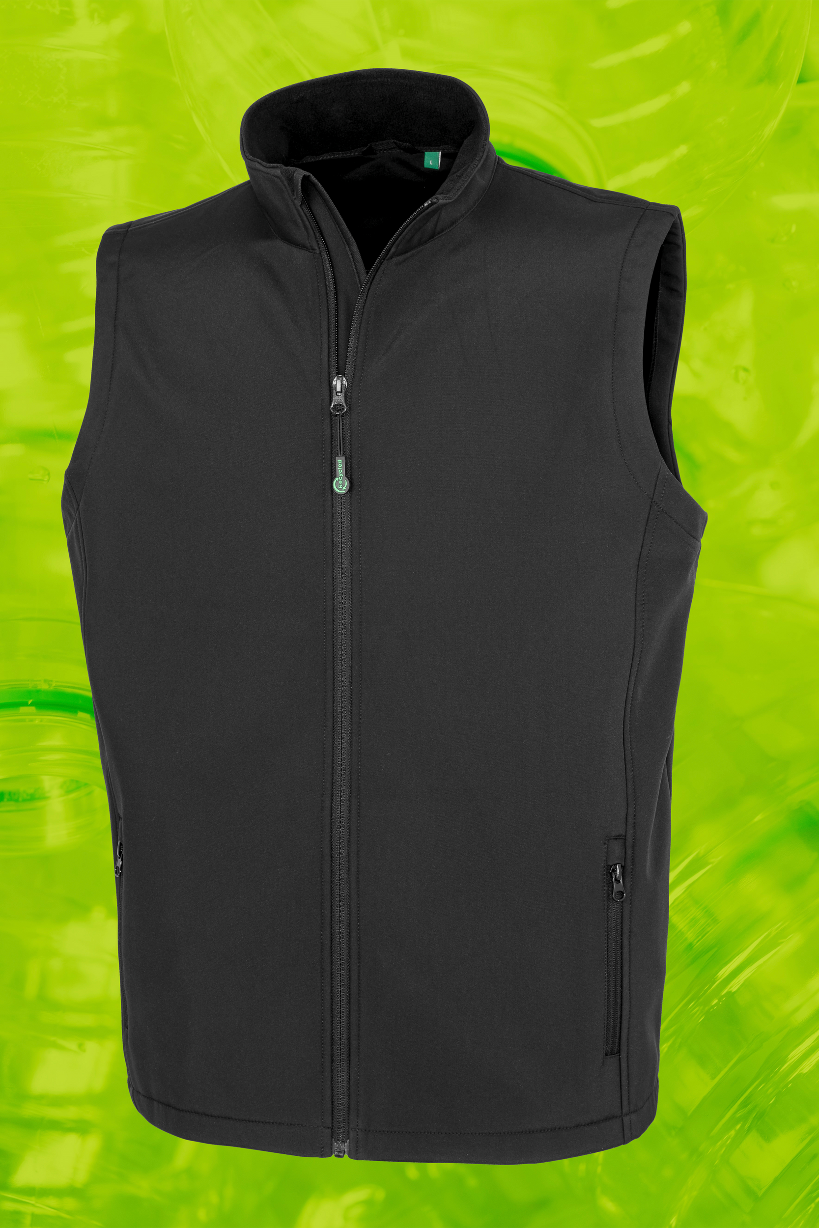 Colete softshell reciclado de homem — Preto Frente