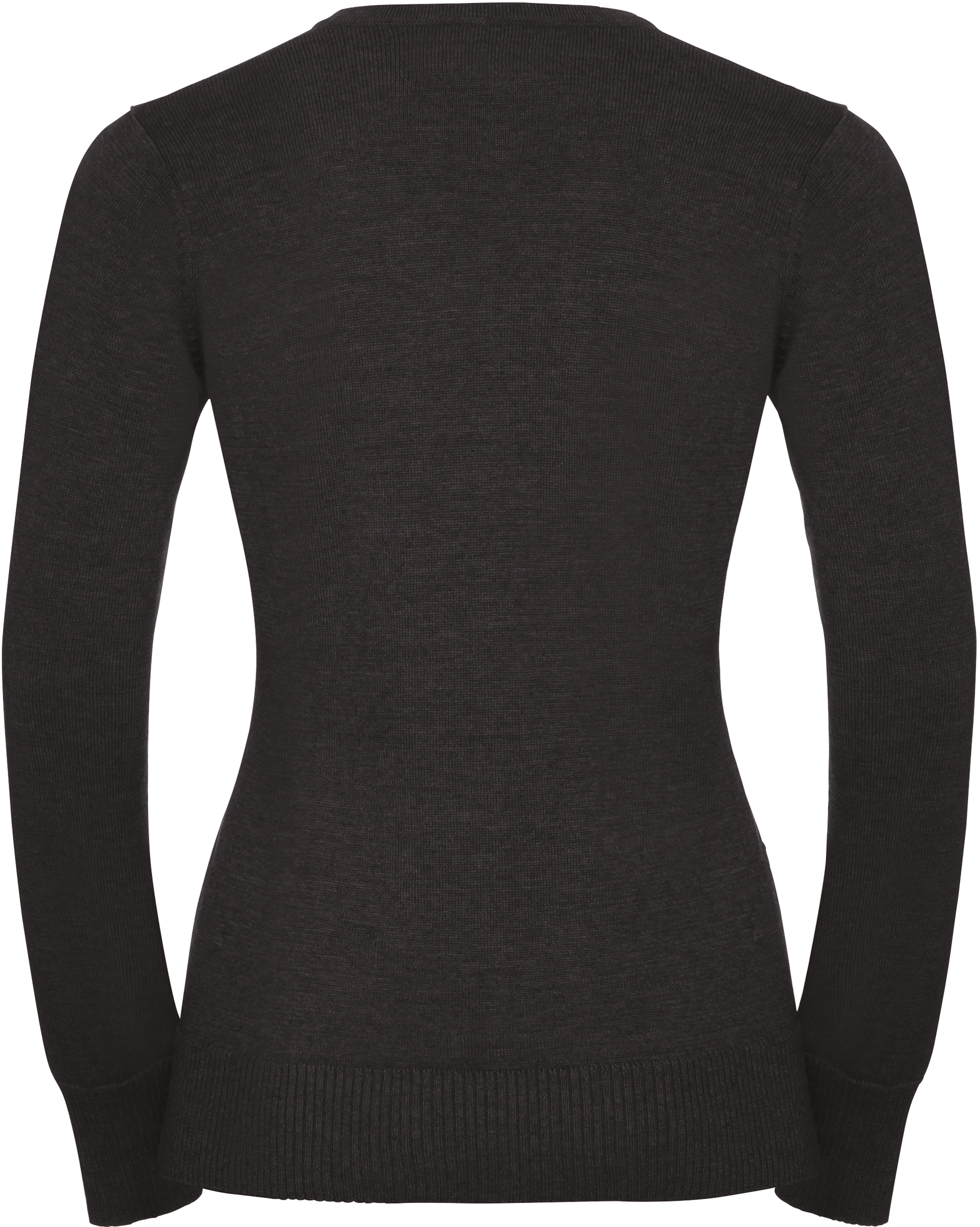 Pullover de senhora com decote em V - Charcoal Marl