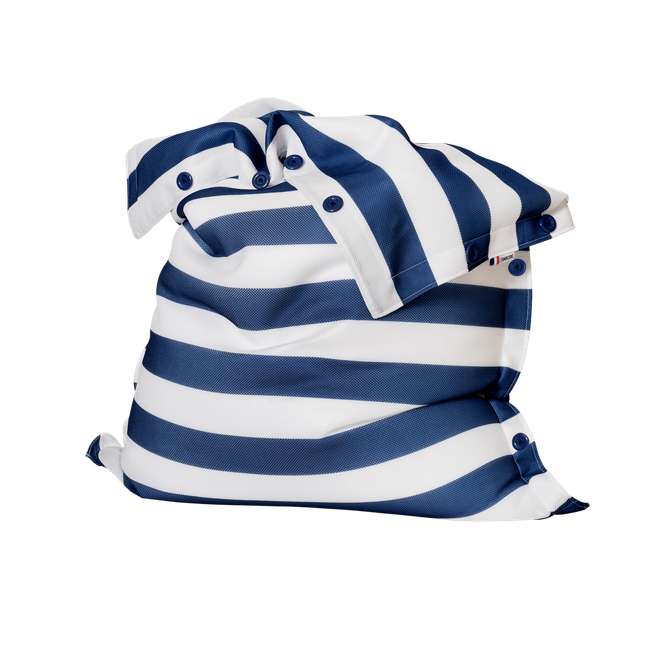 Pouf déhoussable à rayures