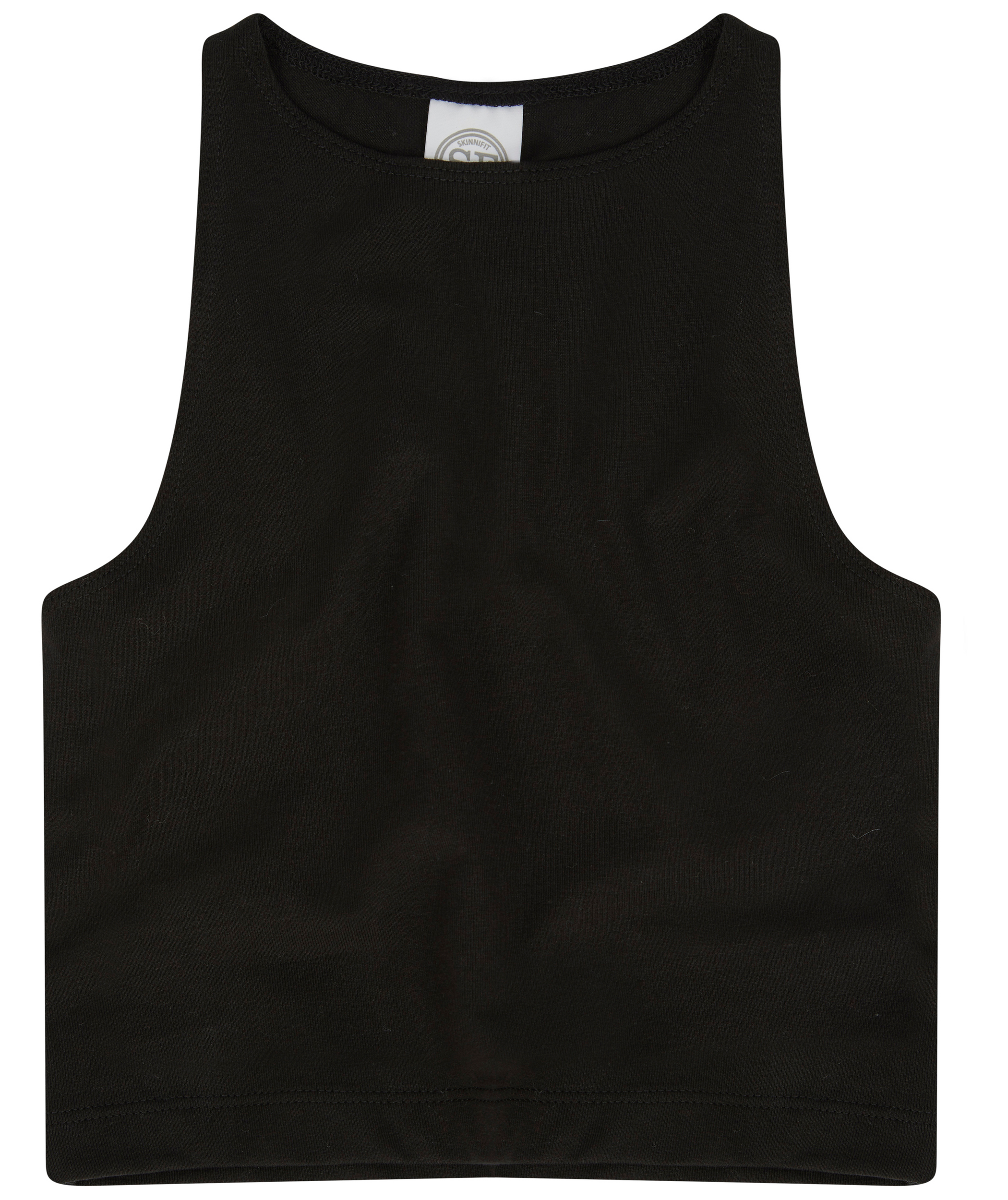 Top curto de criança — Preto Frente