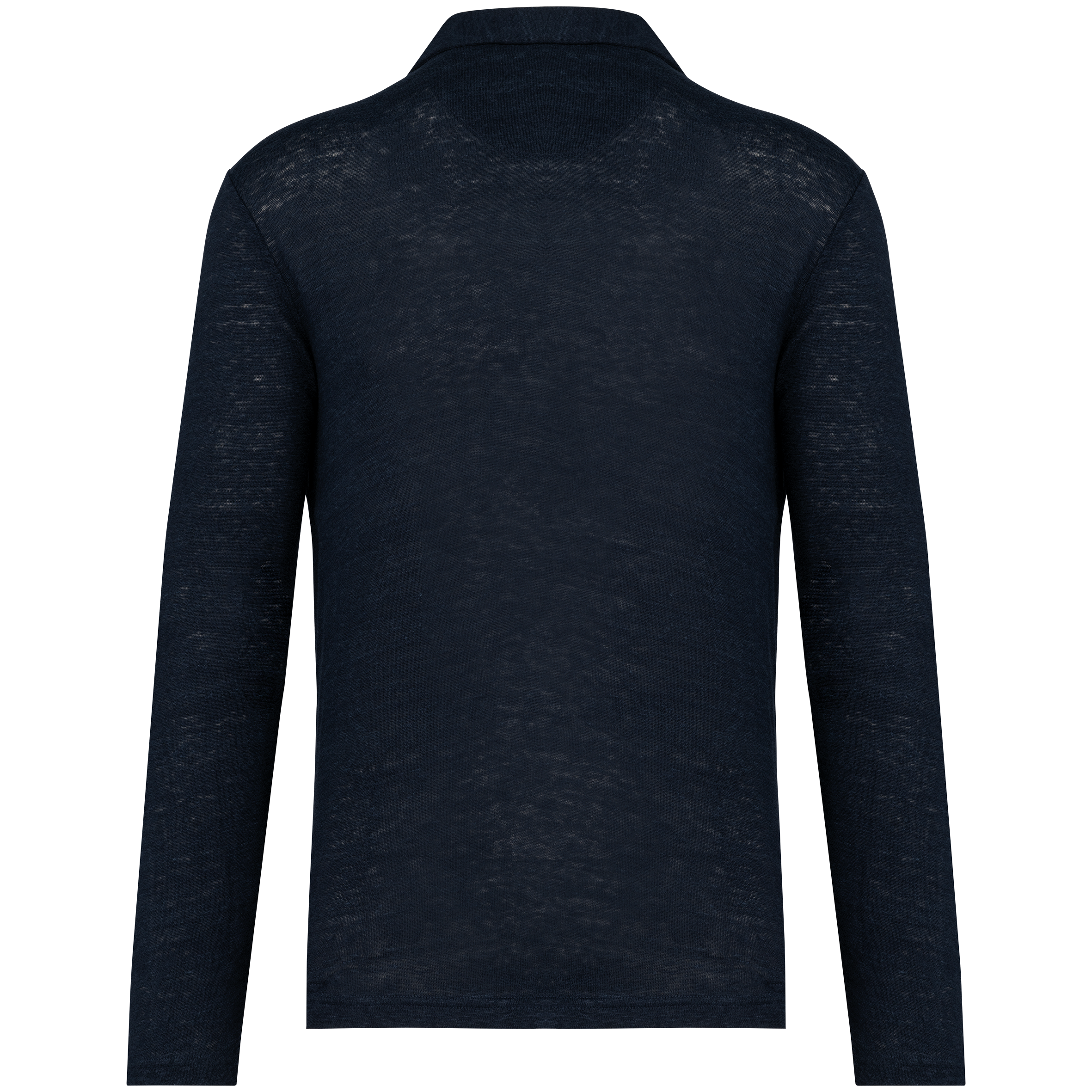 Polo de manga comprida em linho de homem - Navy Blue