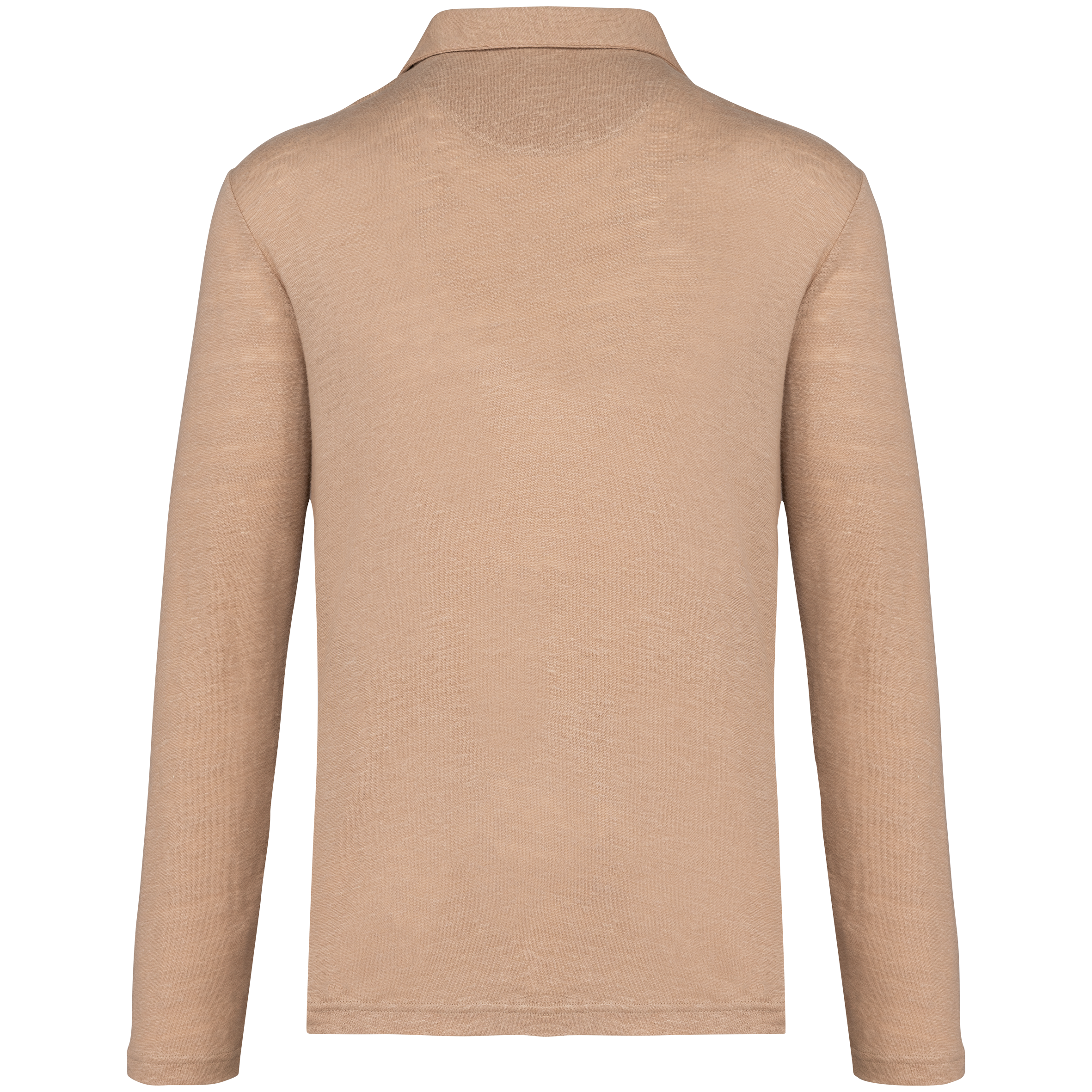 Polo de manga comprida em linho de homem - Wet Sand