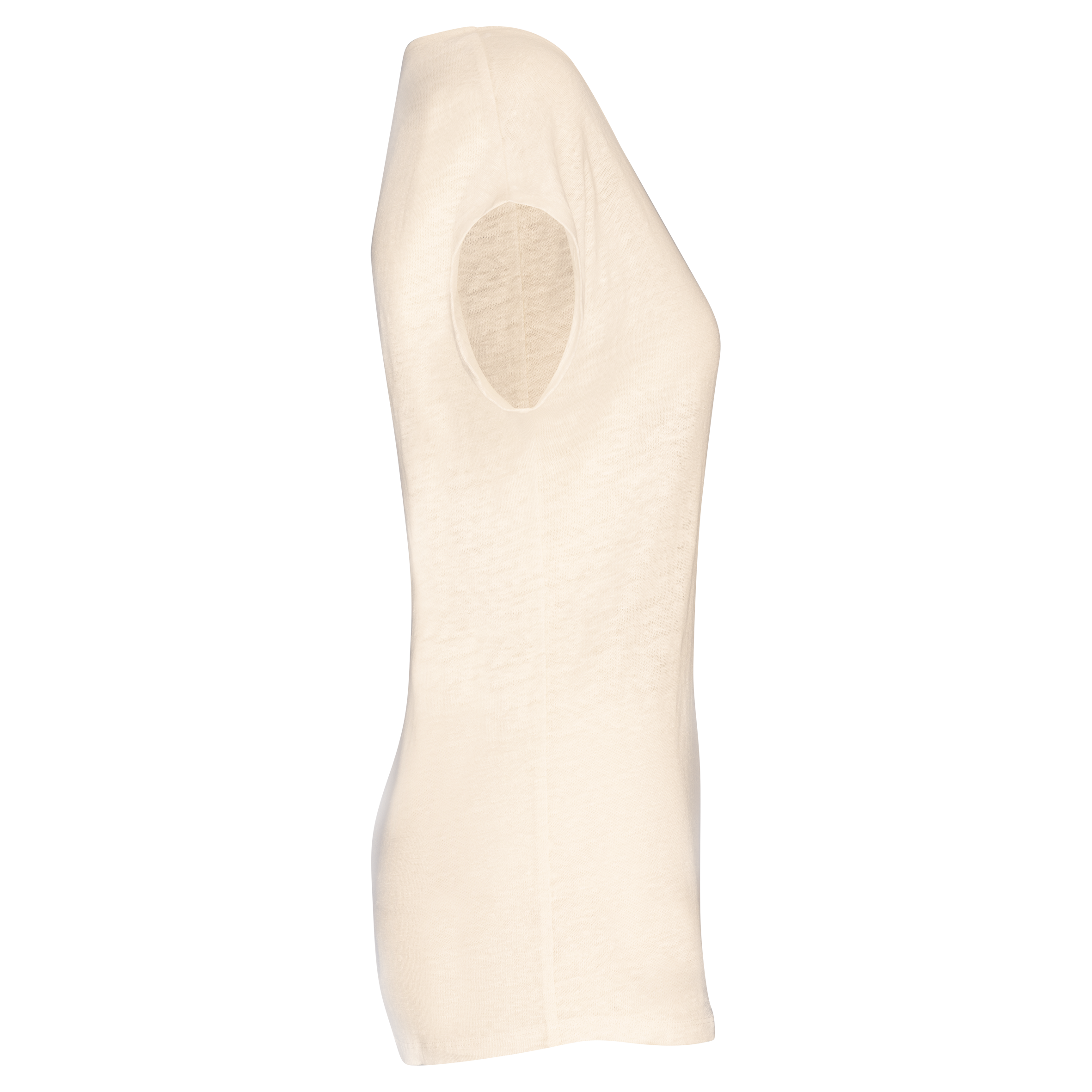 T-shirt col V en lin femme - Image 14