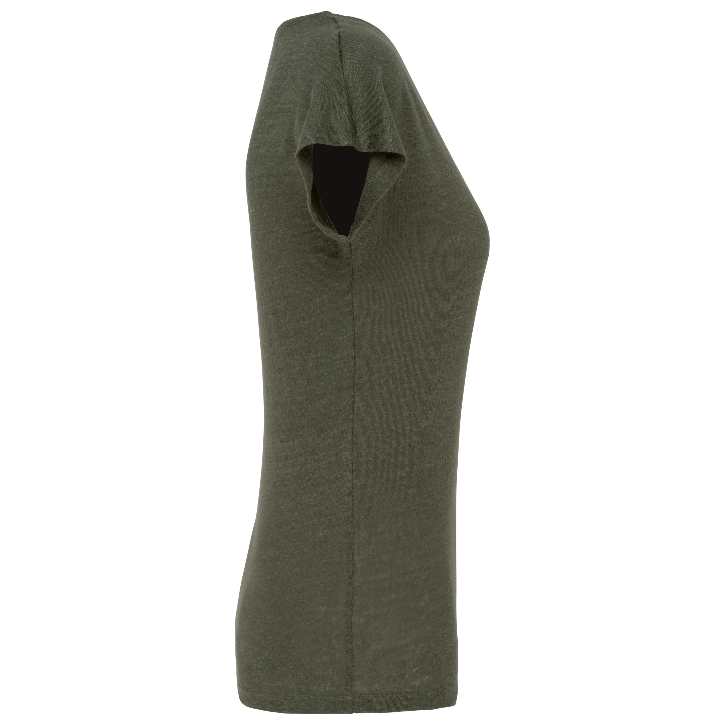 T-shirt col V en lin femme - Image 20