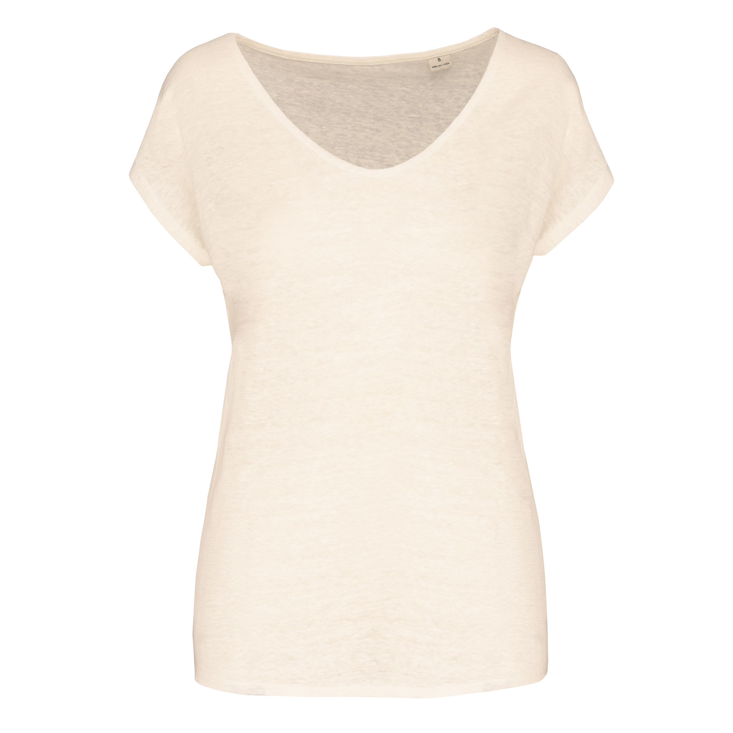 T-shirt col V en lin femme - Image 13