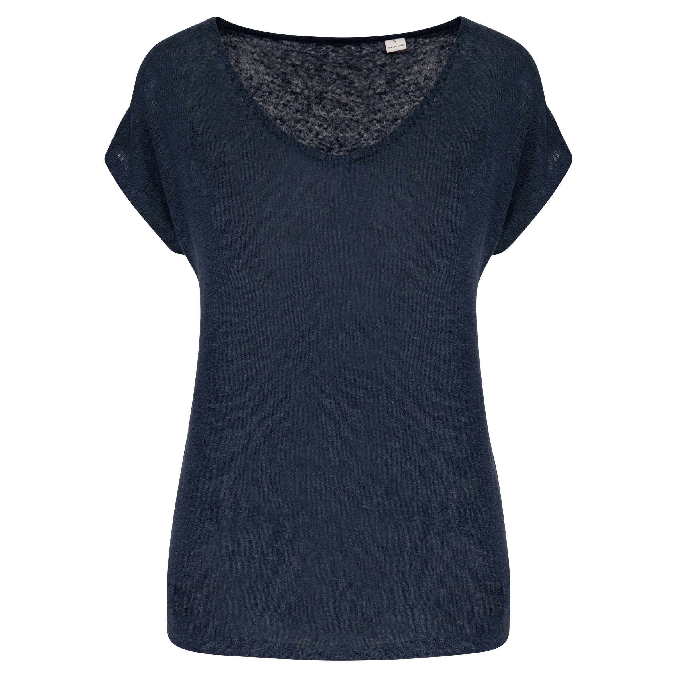 T-shirt col V en lin femme - Image 16