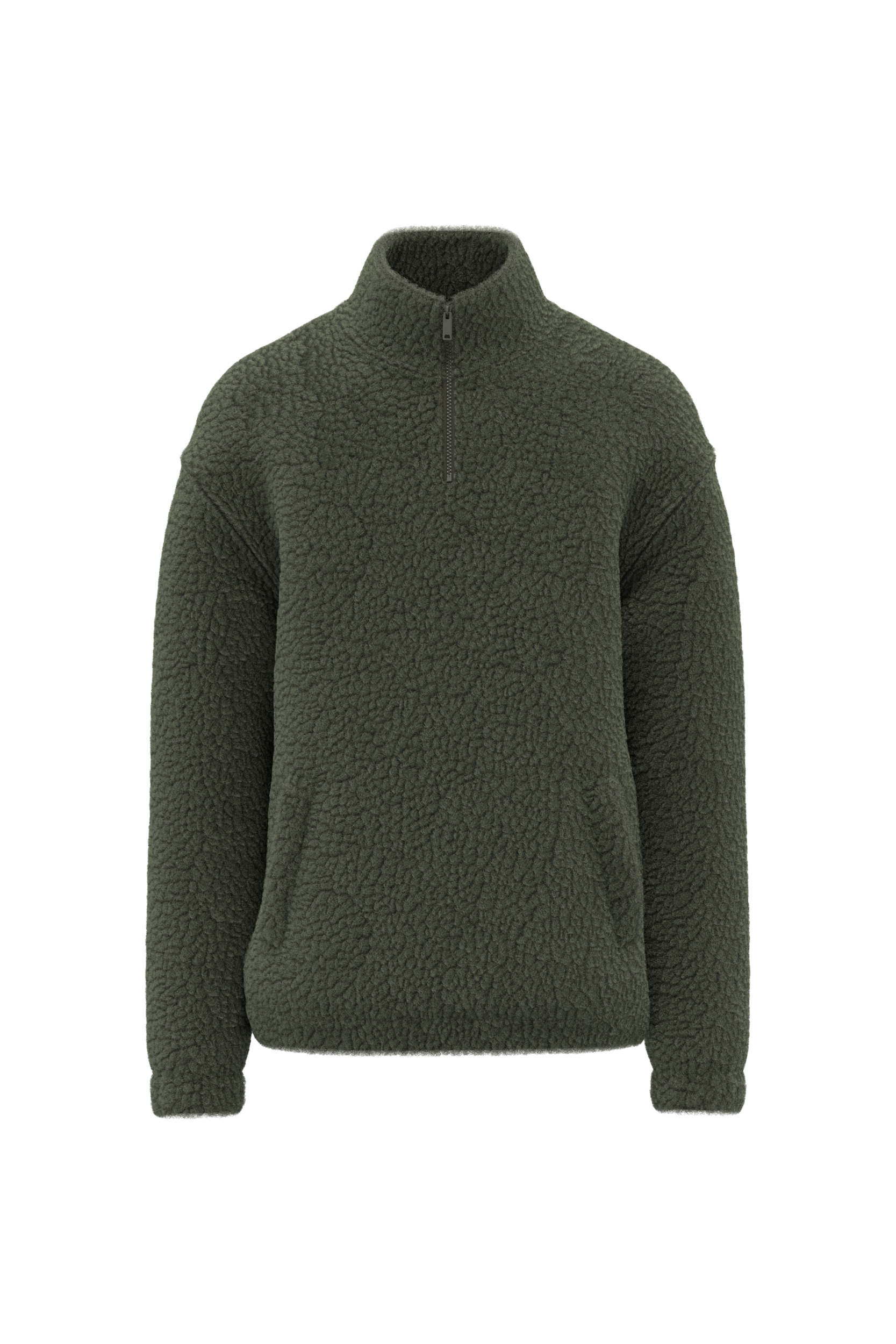 Sweat-shirt 1/4 zip à épaules tombantes en sherpa unisexe - Image 15