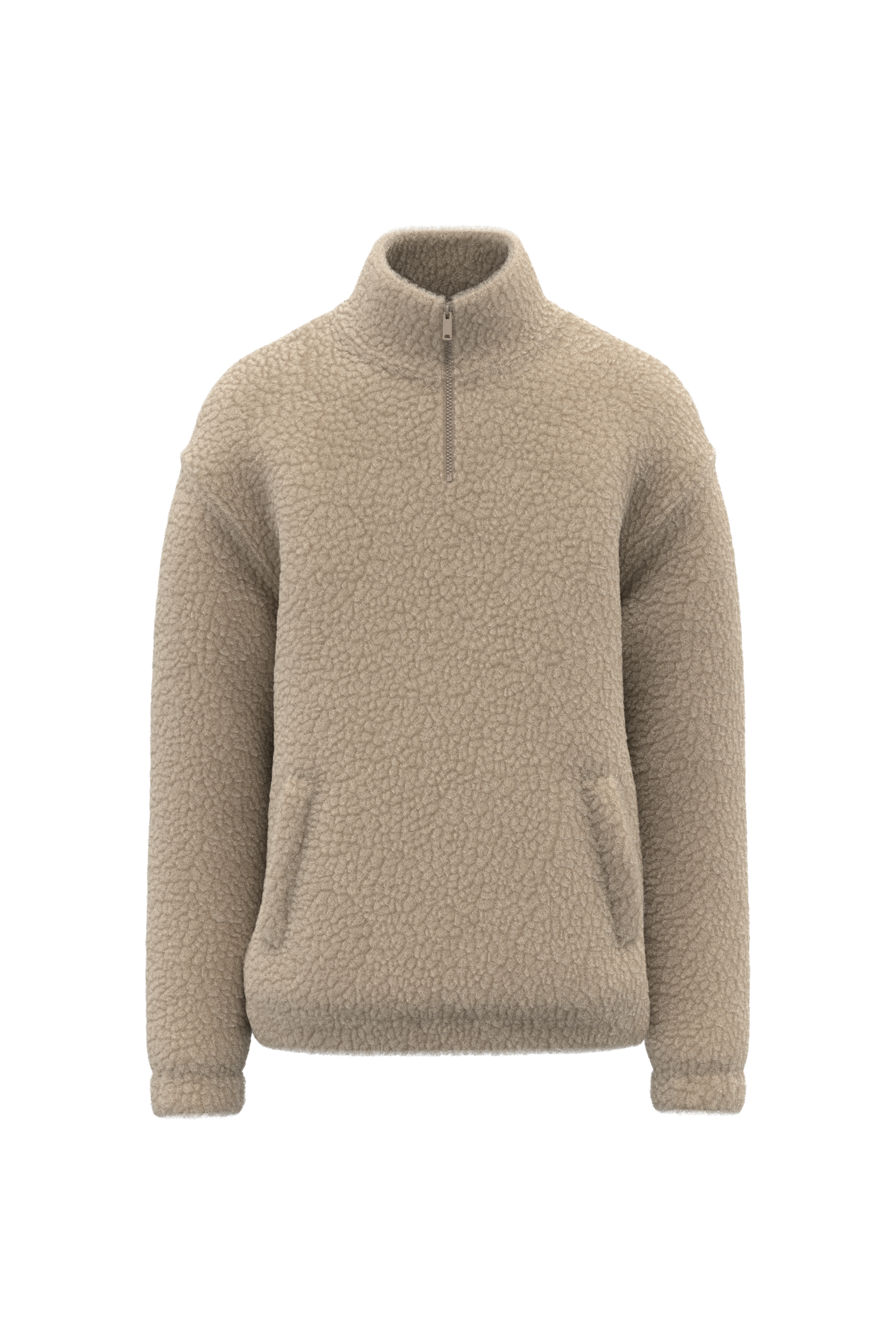 Sweat-shirt 1/4 zip à épaules tombantes en sherpa unisexe - Image 18