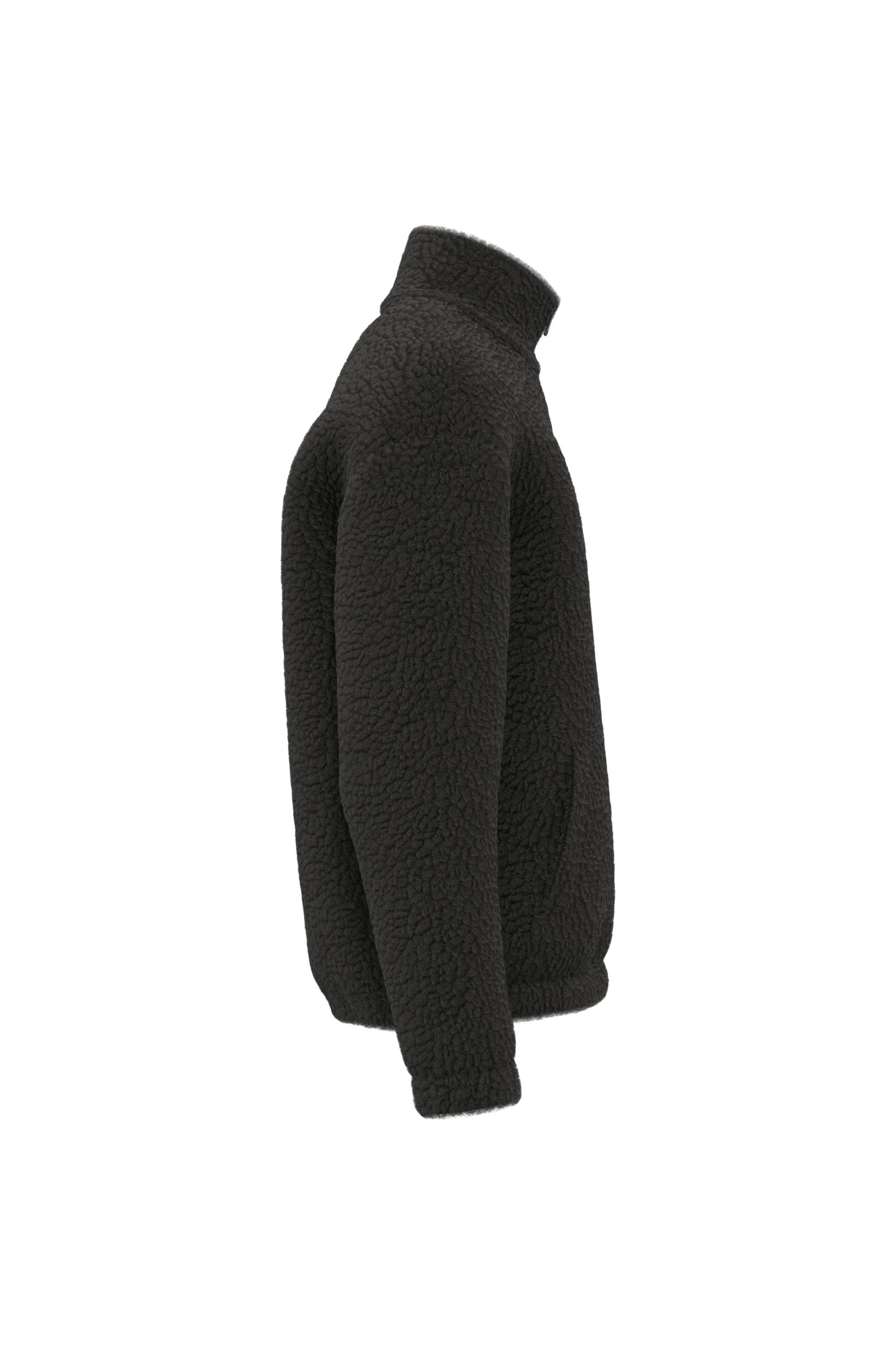 Sweat-shirt zippé à épaules tombantes en sherpa unisexe - Image 11