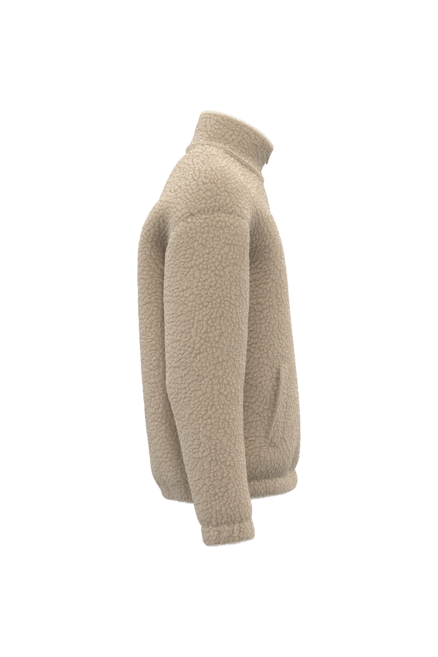 Sweat-shirt zippé à épaules tombantes en sherpa unisexe - Image 17