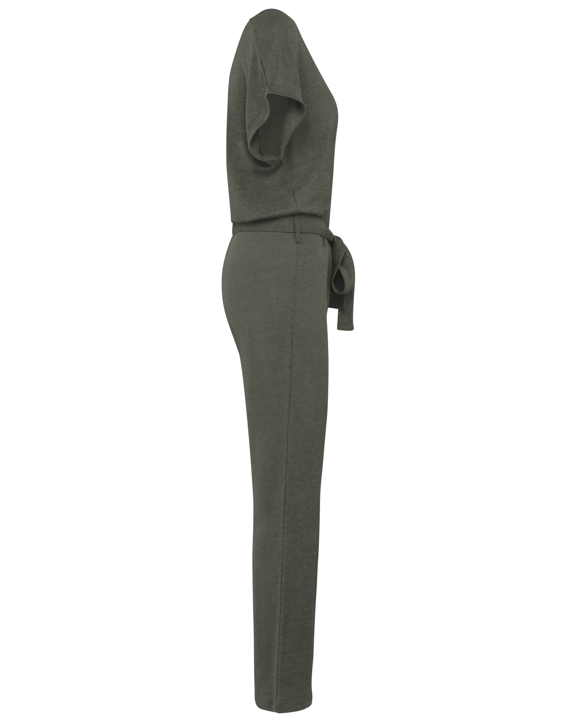 Mono de punto y manga corta de lino mujer