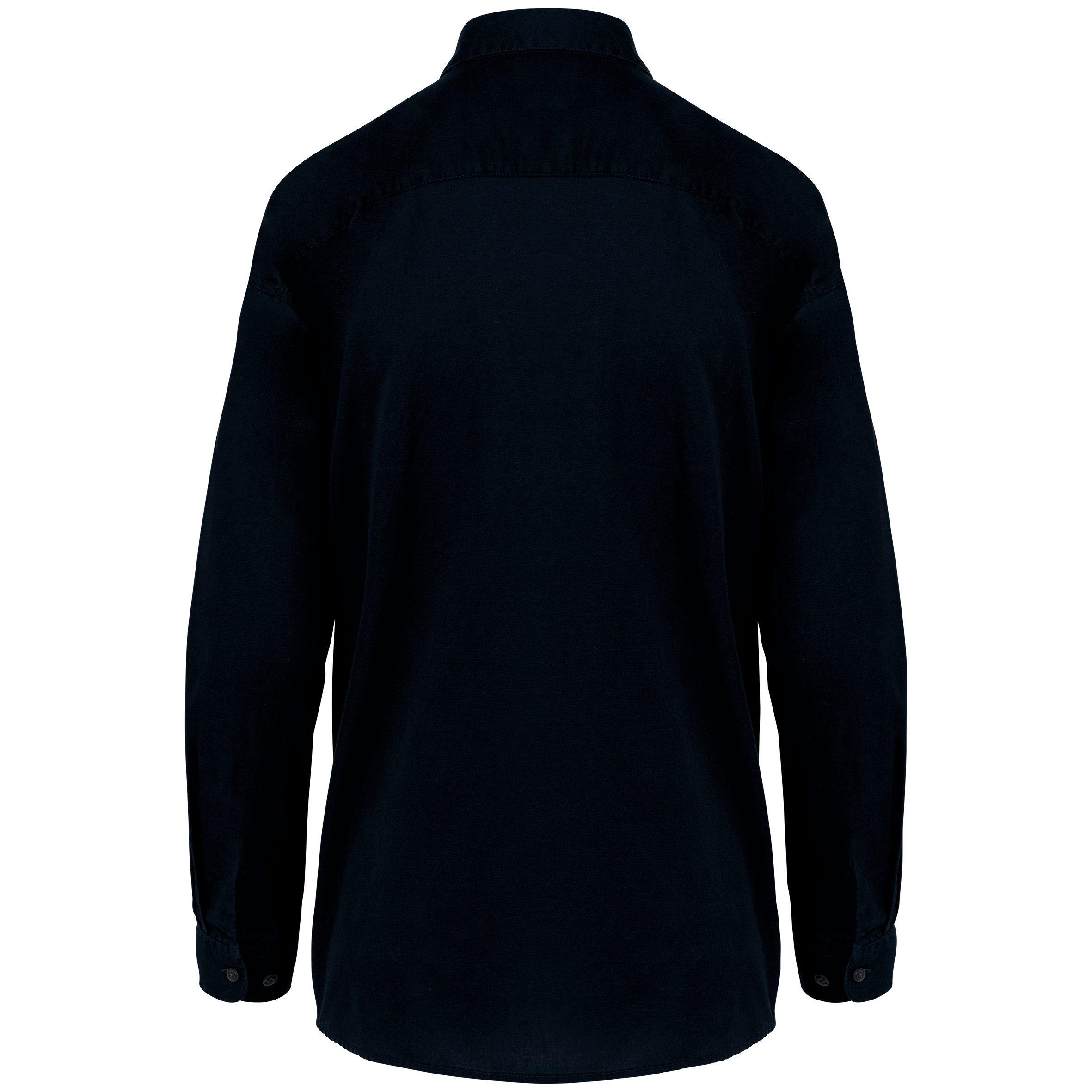 Camisa eco-responsável em liocel de senhora - Washed dark navy