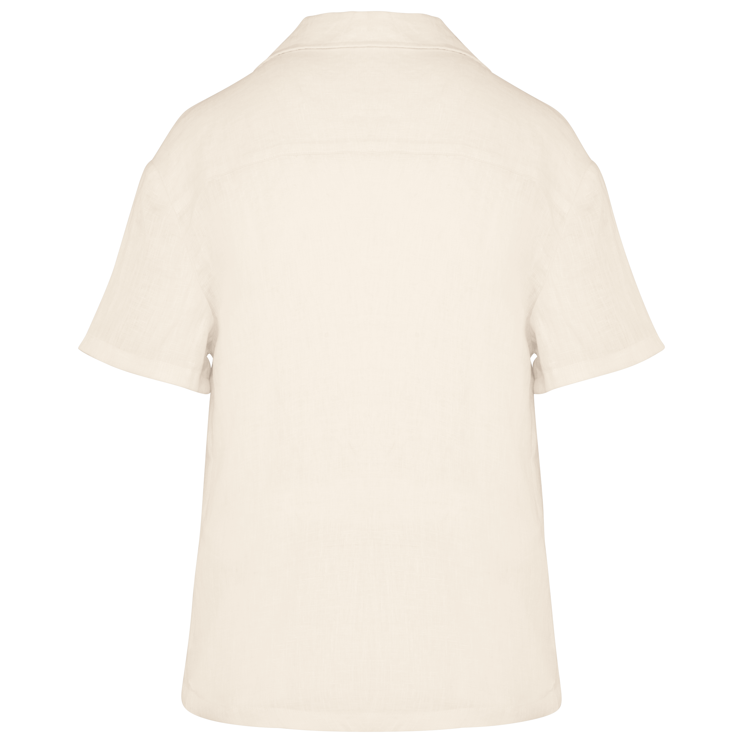 Chemise à col bowling manches courtes en lin femme - Image 8