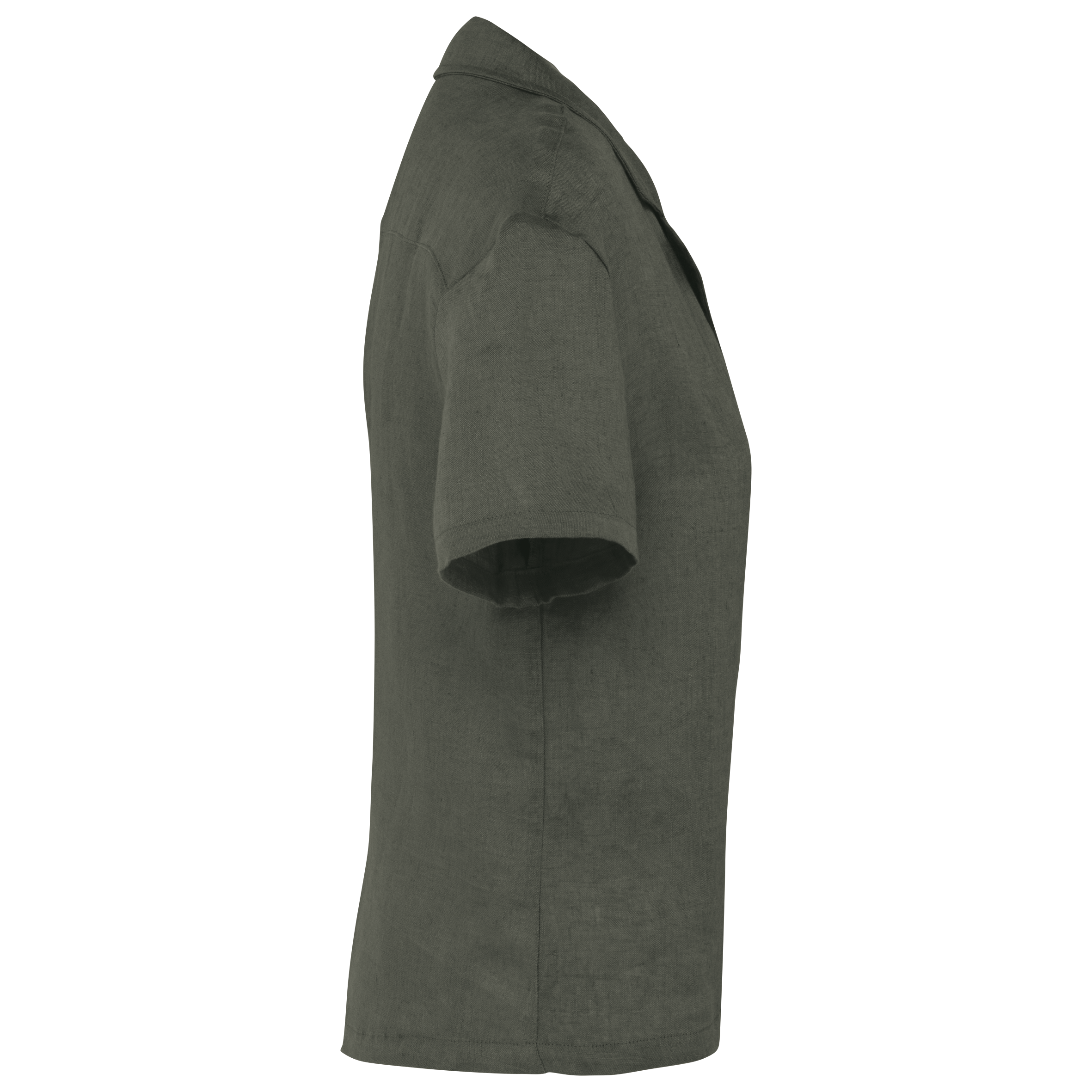 Chemise à col bowling manches courtes en lin femme - Image 13