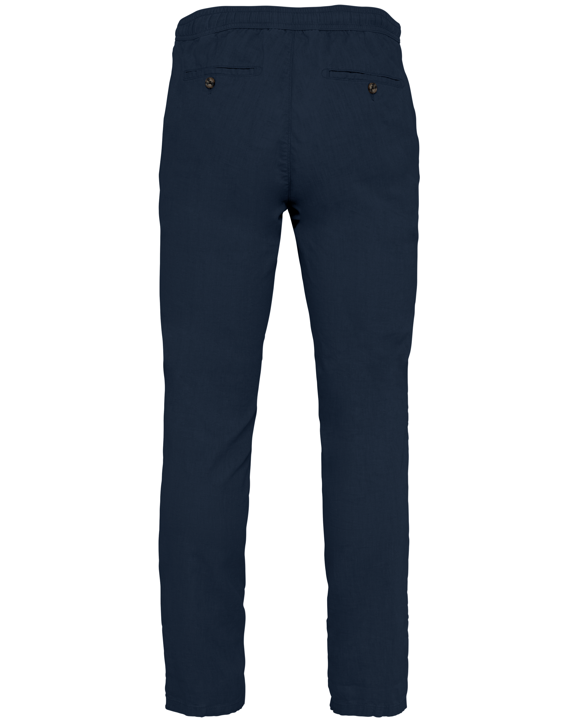 Calças eco-responsáveis em linho e algodão biológico de homem - Navy Blue