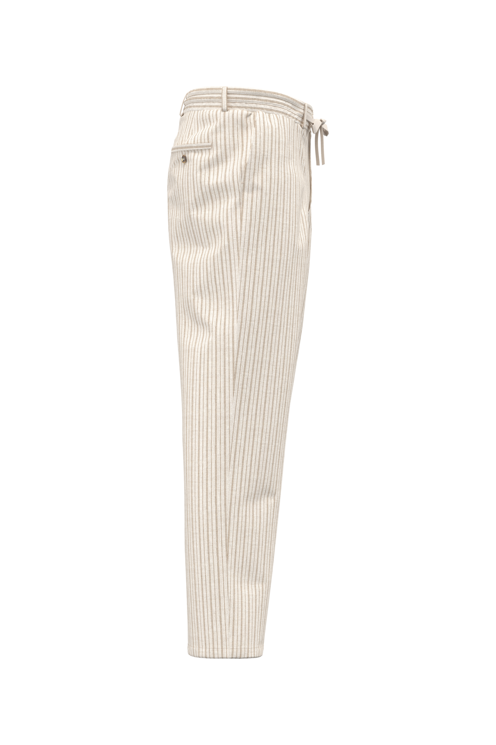 ivory / wet sand stripes Pantalón a rayas de lino para hombre